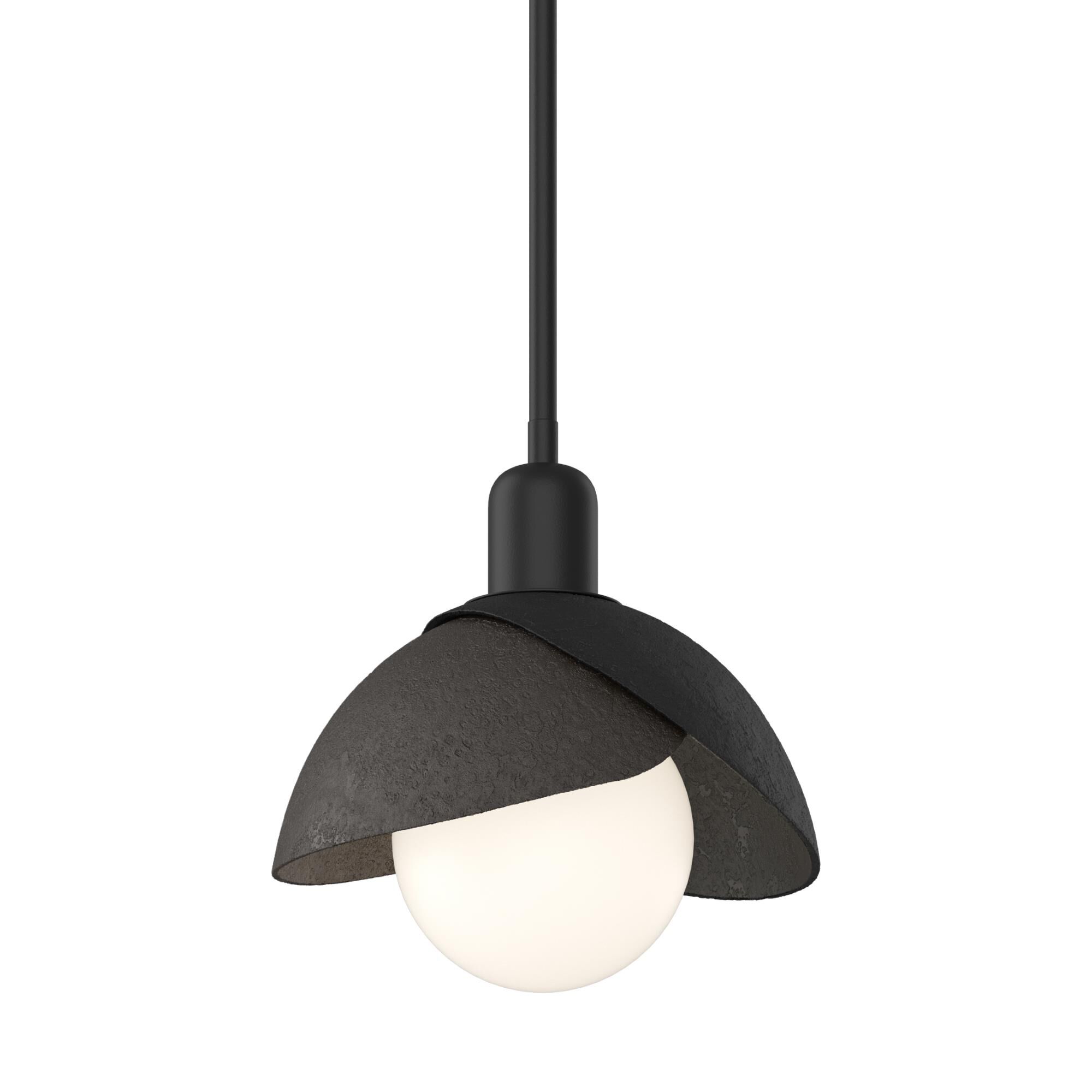 Shown in Black finish and White glass and White Glass shade