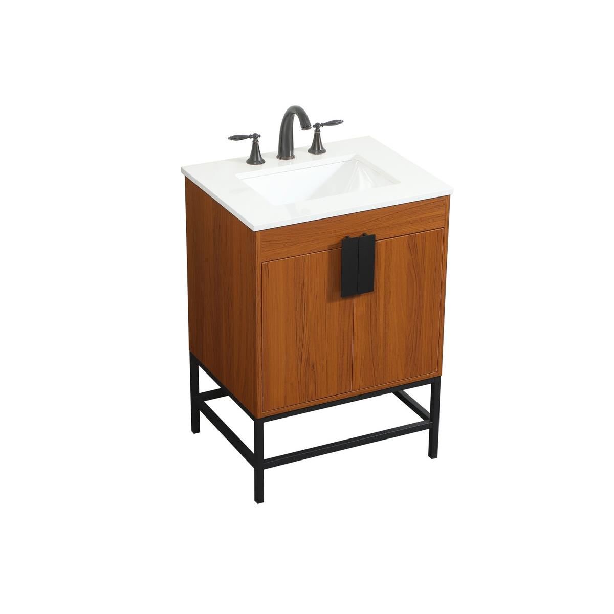 Shown in Teak finish and Without Backsplash accent