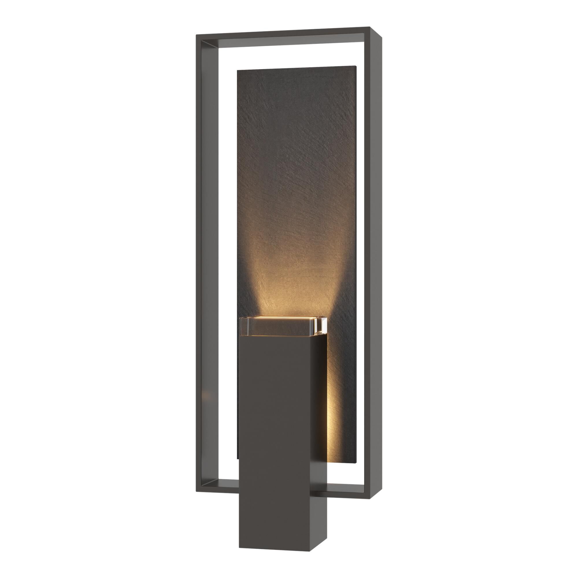 Shown in Oil Rubbed Bronze finish and Clear glass and Slate accent