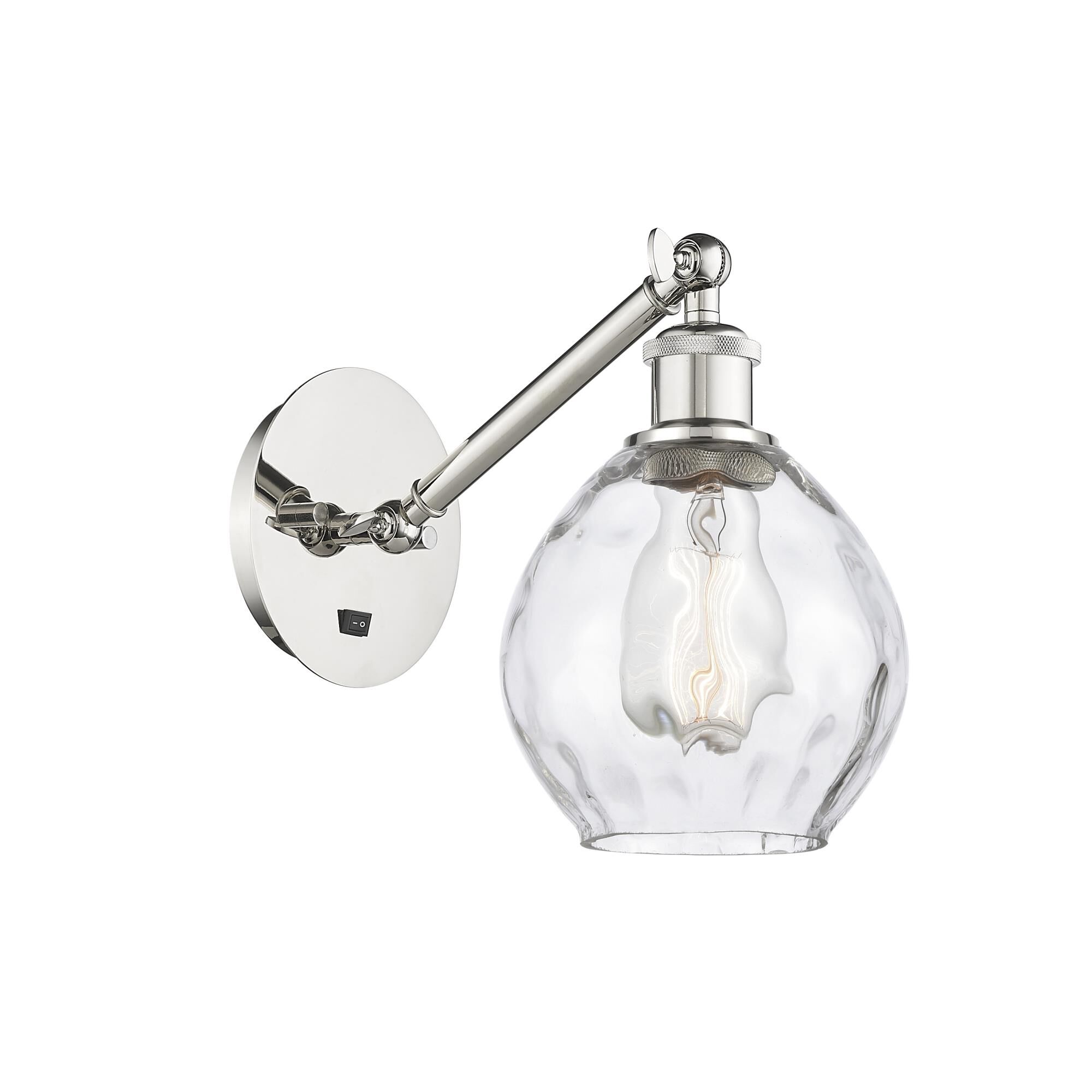 Shown in Polished Nickel finish and Clear Small Waverly glass