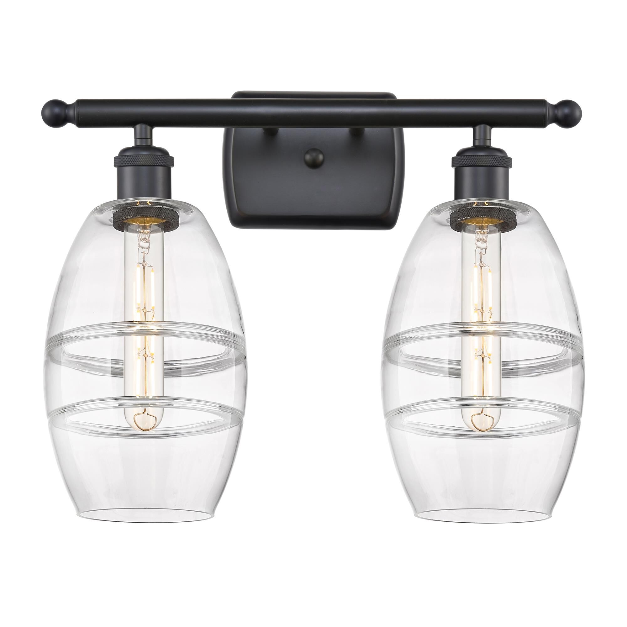 Shown in Matte Black finish and Clear glass