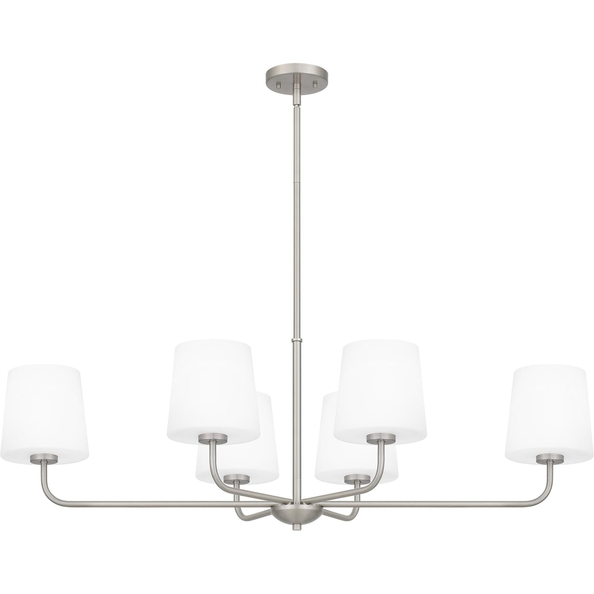 Shown in Brushed Nickel finish and Opal Etched Glass shade