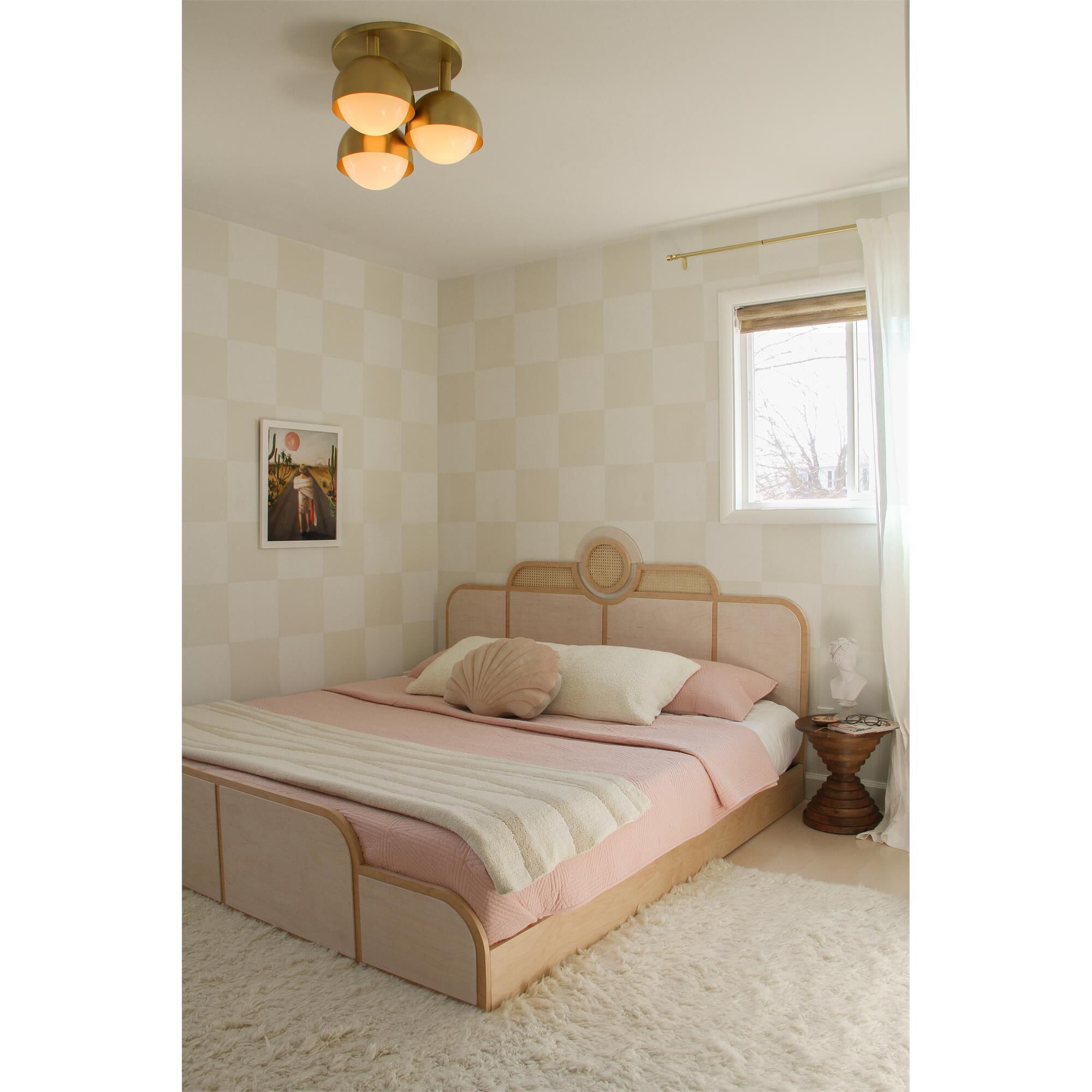 Foster 19 Inch 3 Light Semi Flush Mount,