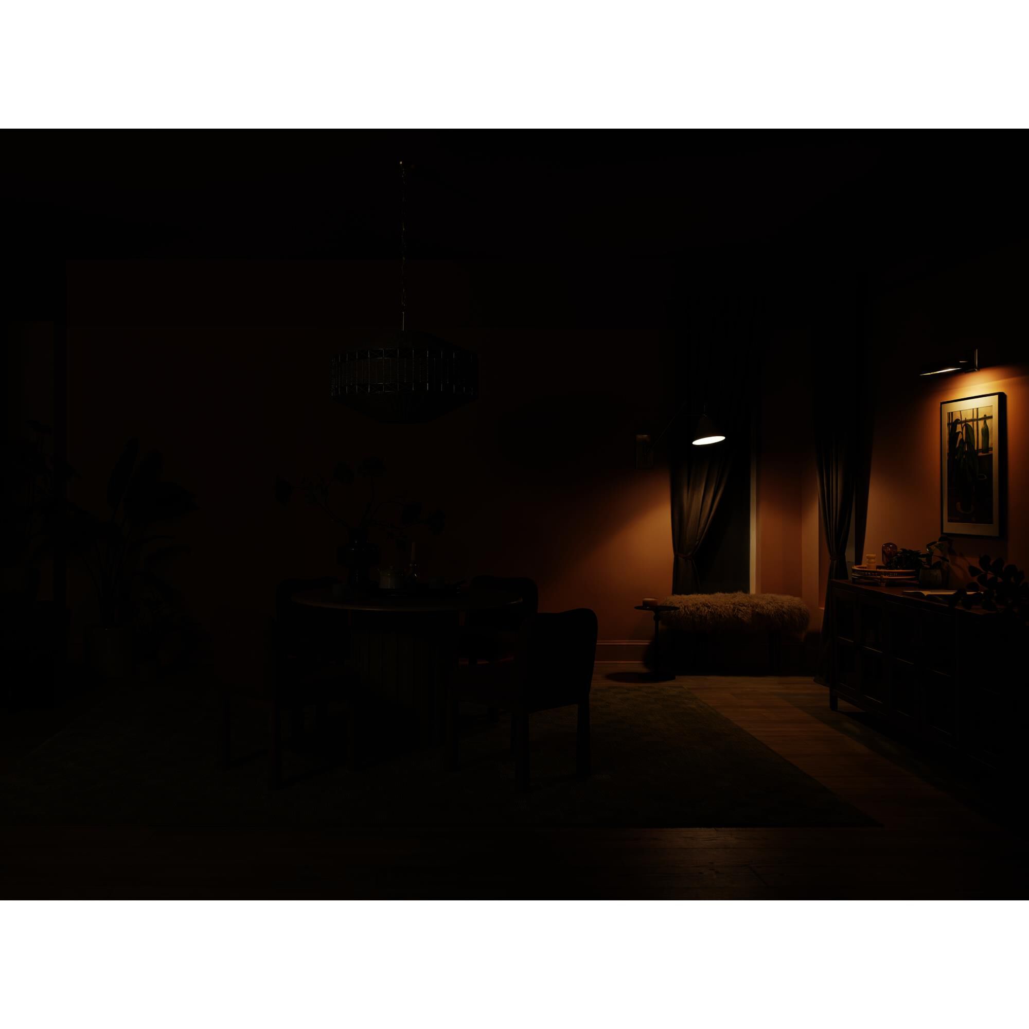 Shown in Champagne Bronze finish and Natural Fibers Textured shade