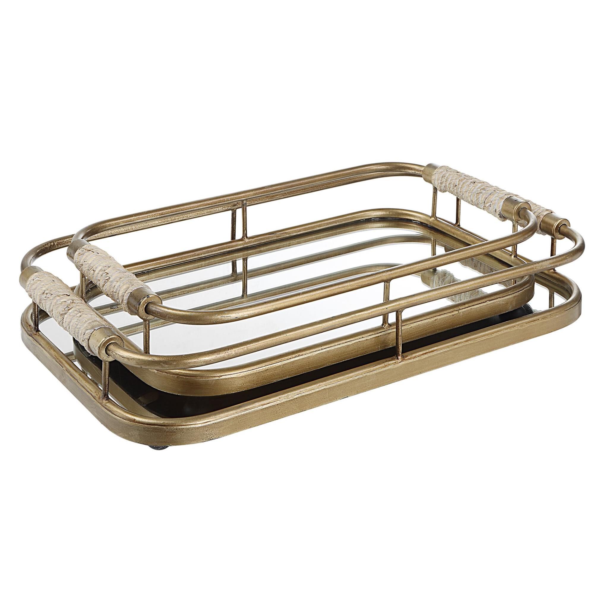 Uttermost Rosea Brushed Gold Trays, S/2 Tray by Uttermost