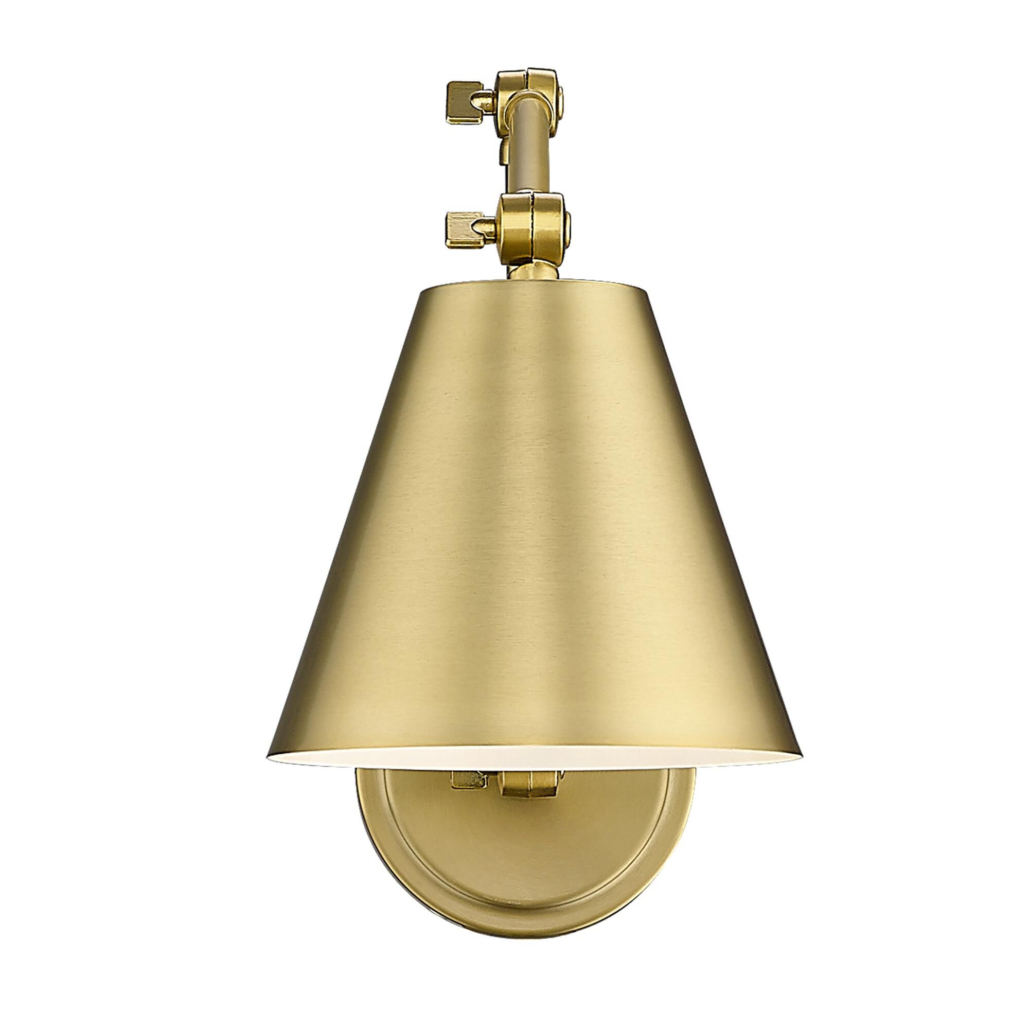 Shown in Modern Gold finish and Modern Gold glass and Modern Gold shade