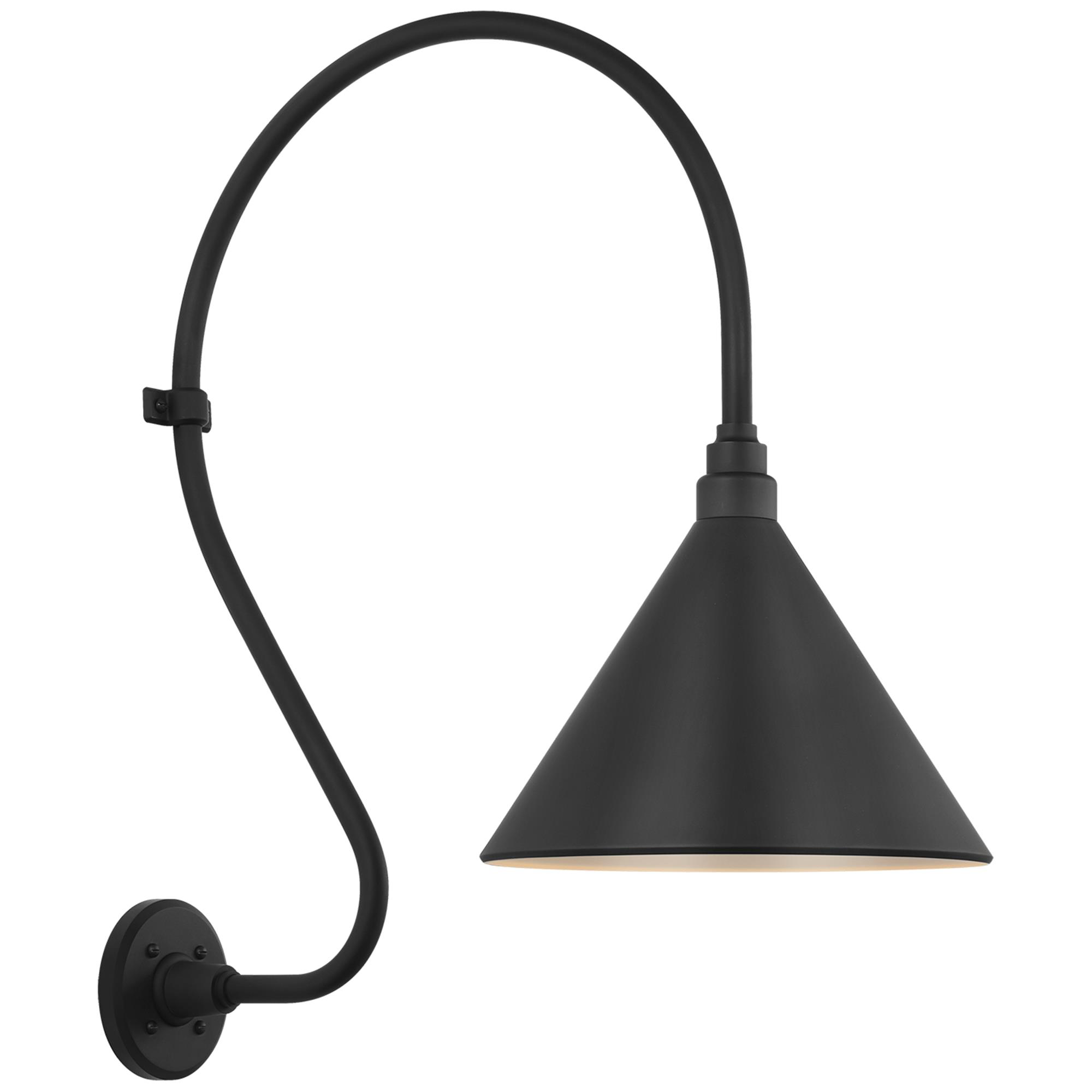 Shown in Matte Black finish and Black shade