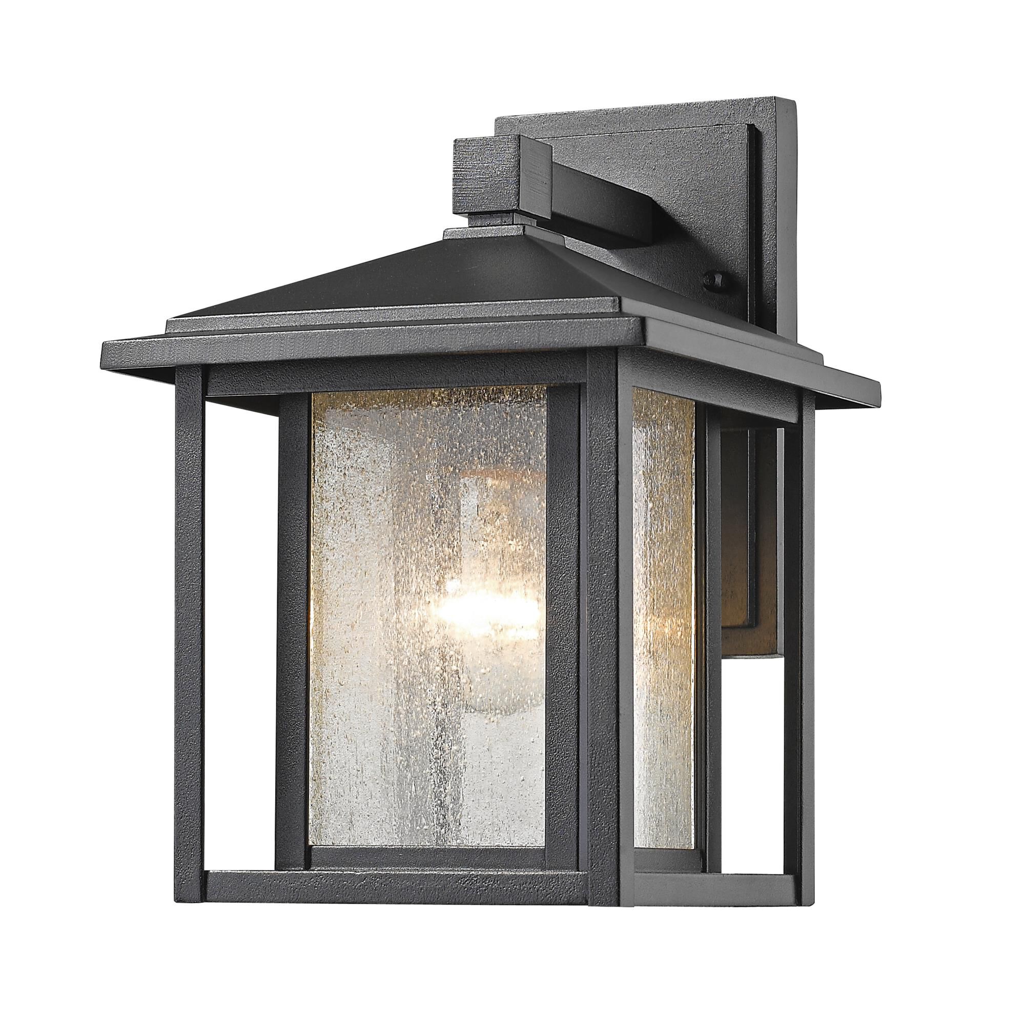 Shown in Black finish and Glass shade