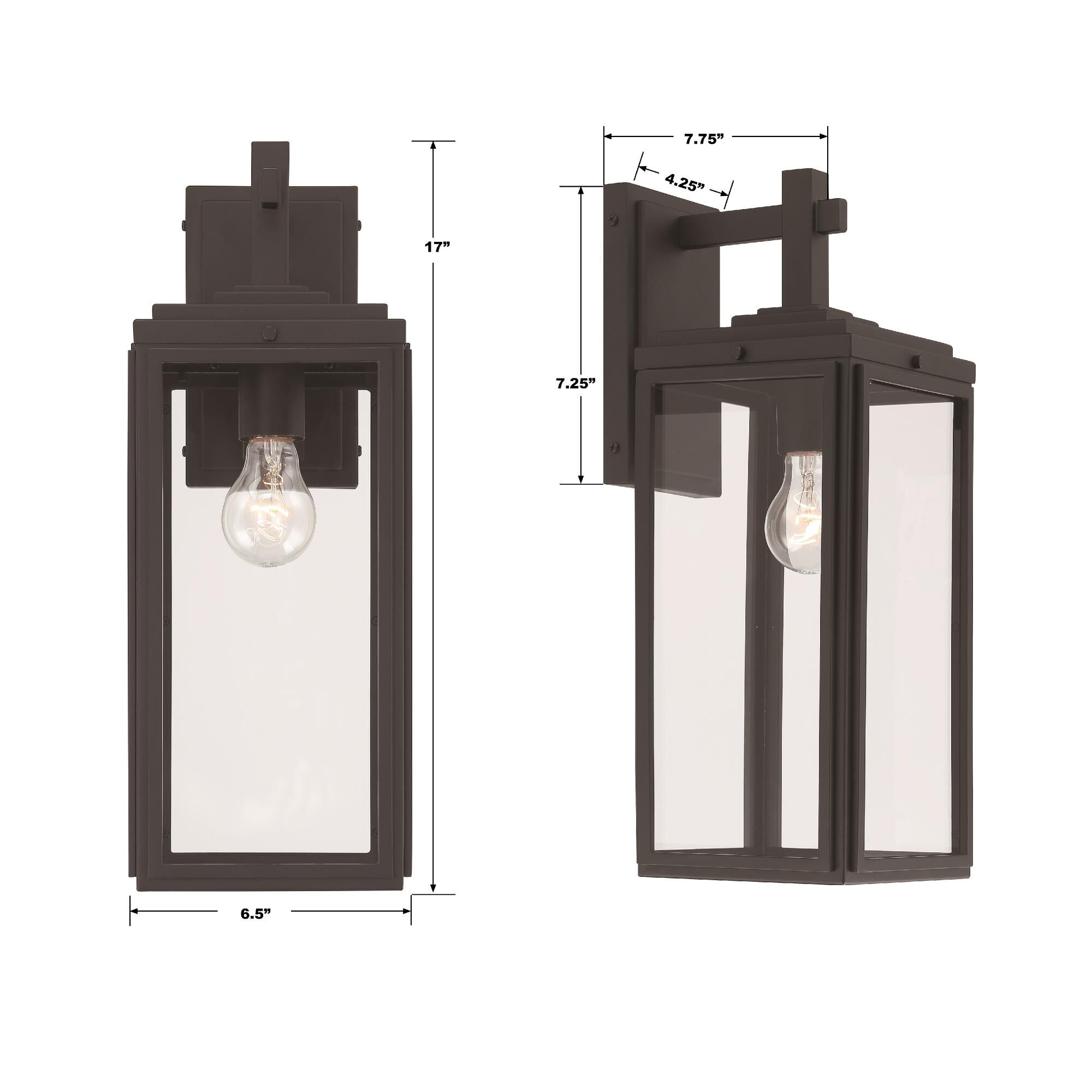 Crystorama Byron 17 Inch Tall Outdoor Wall Light