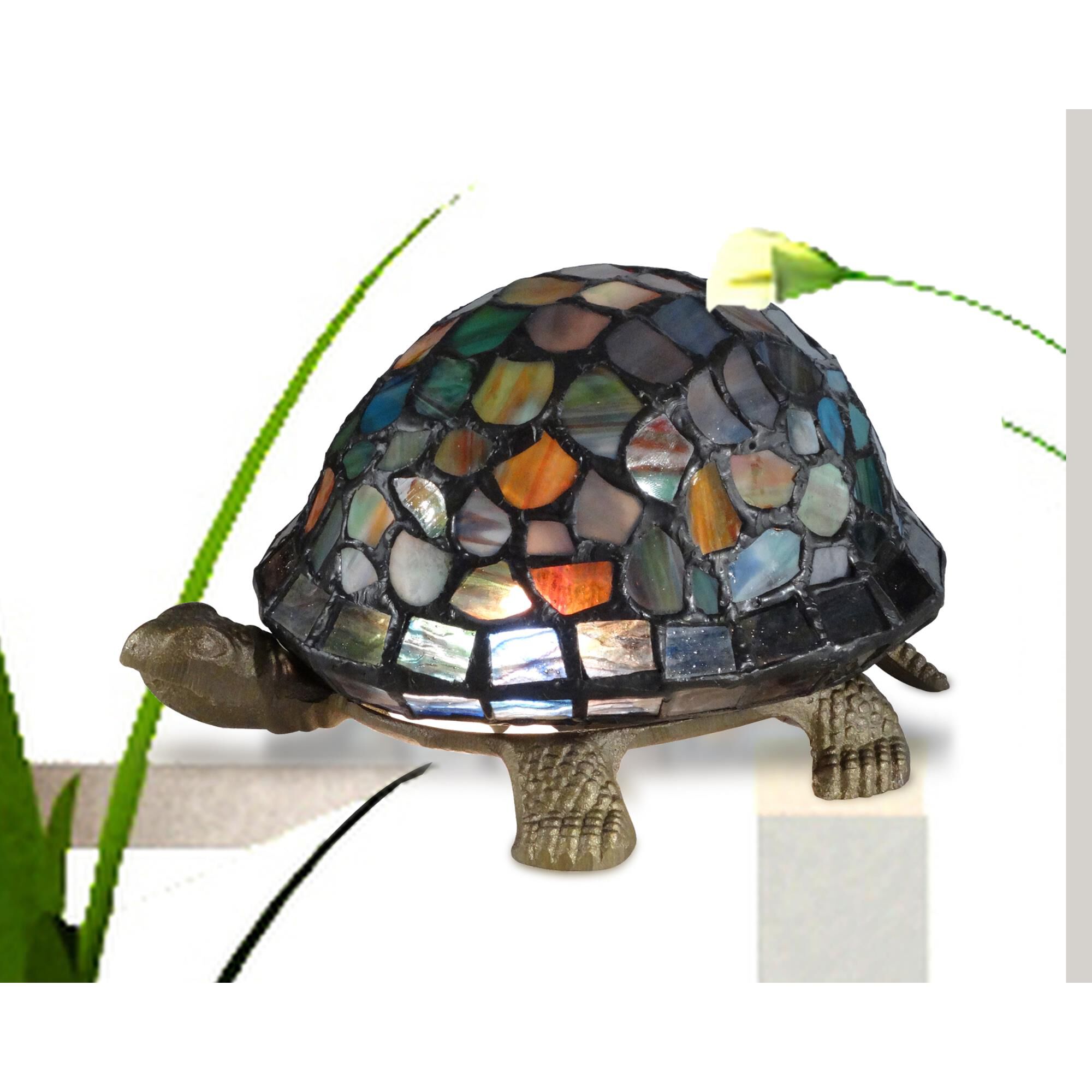 Shown in Antique Bronze finish and Tiffany shade