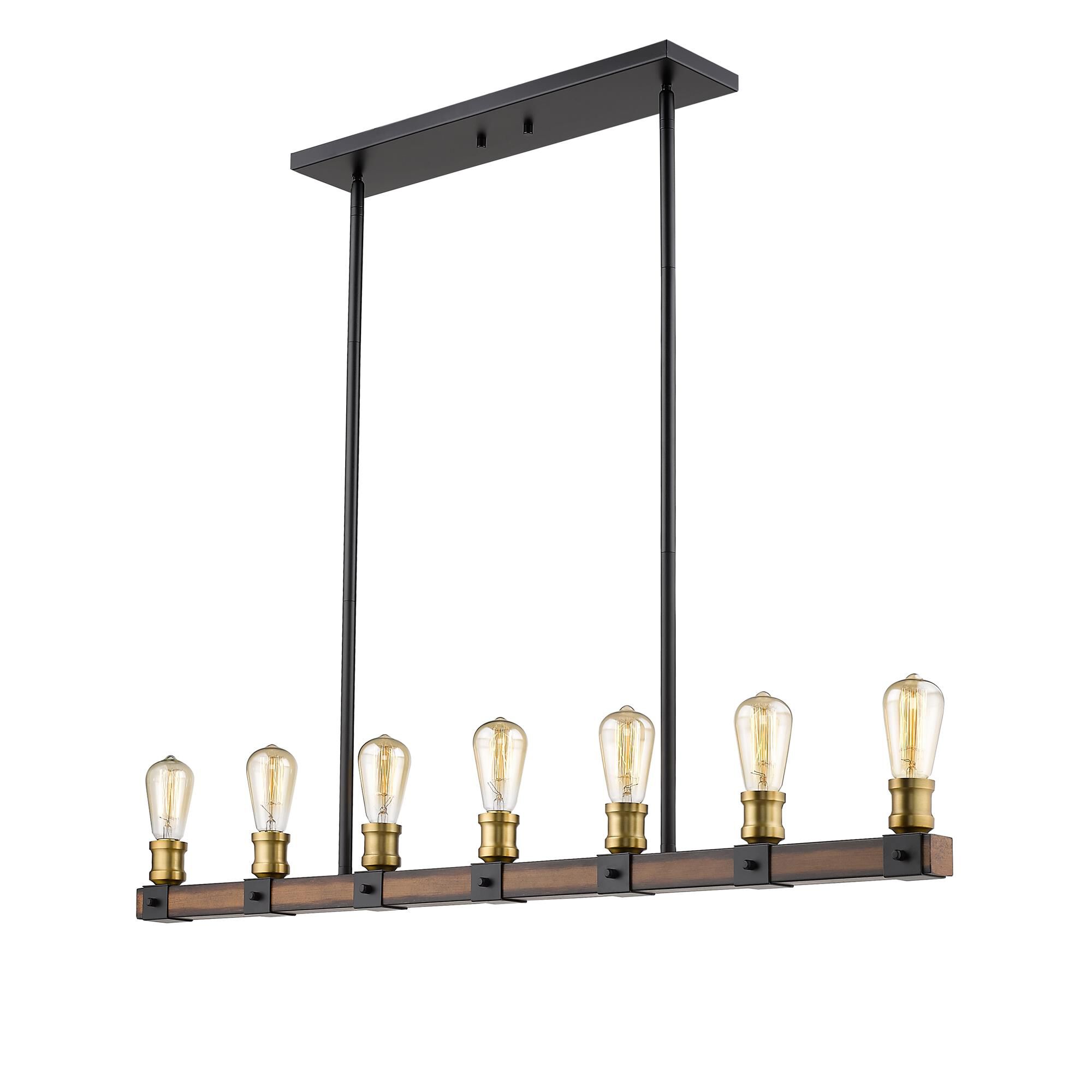 Shown in Rustic Mahogany finish and --- glass and --- shade
