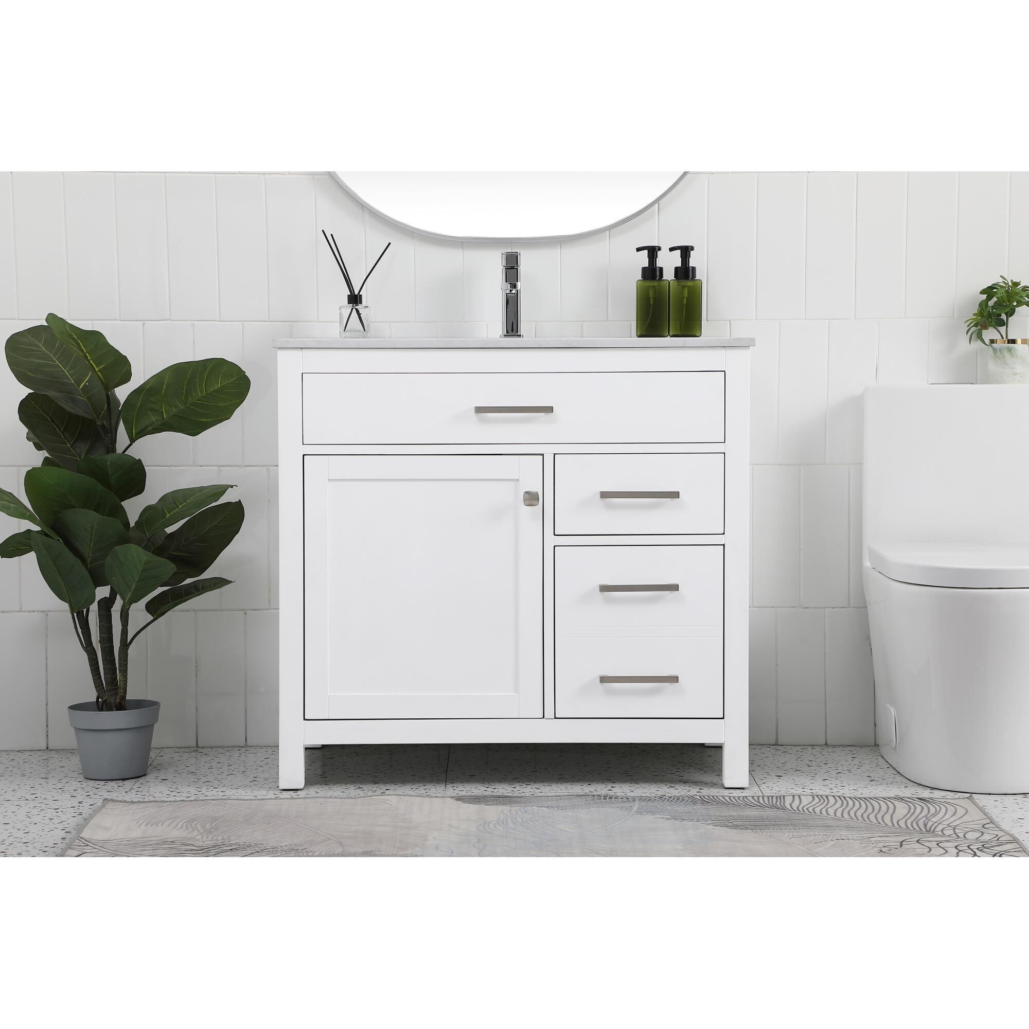 Shown in White finish