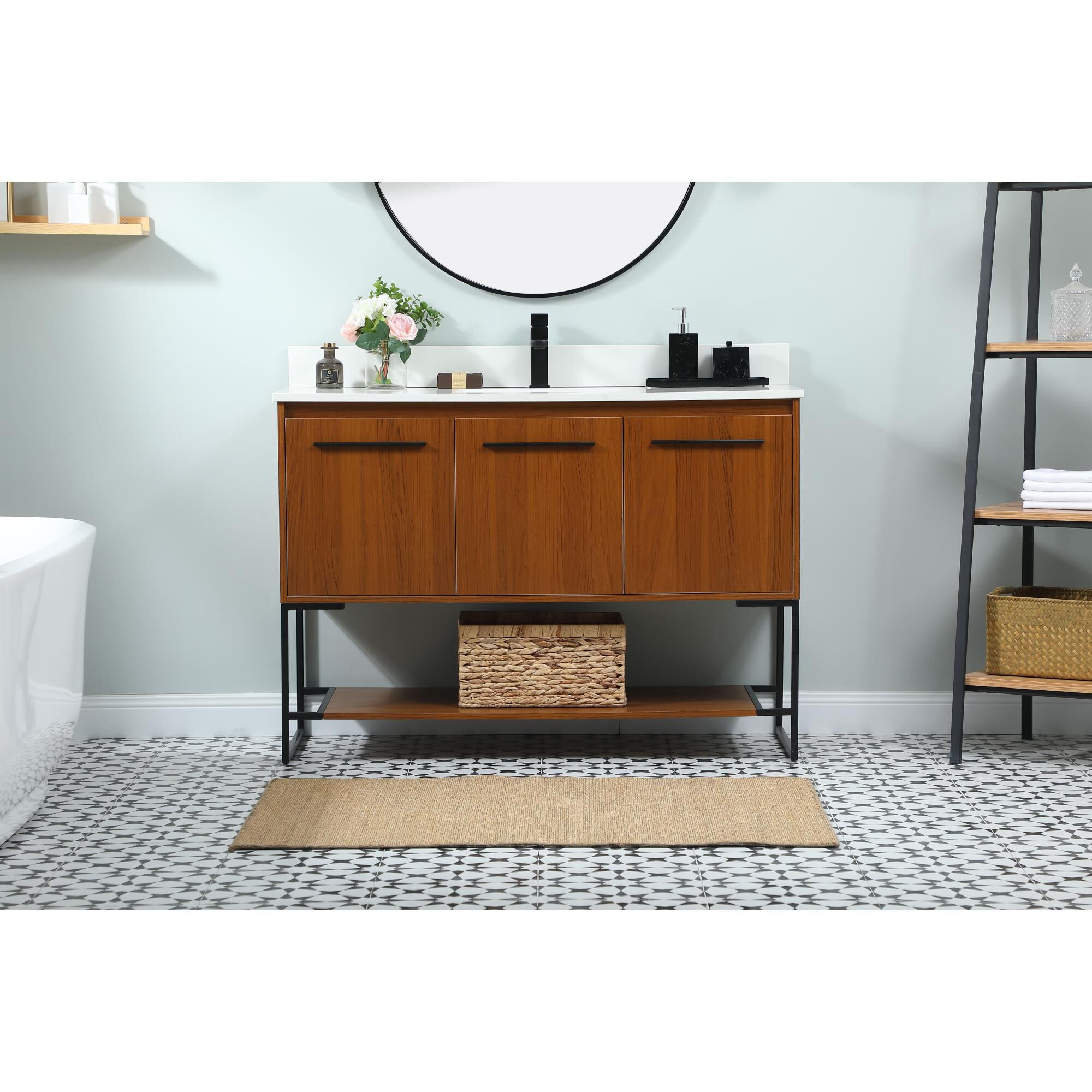 Shown in Teak finish