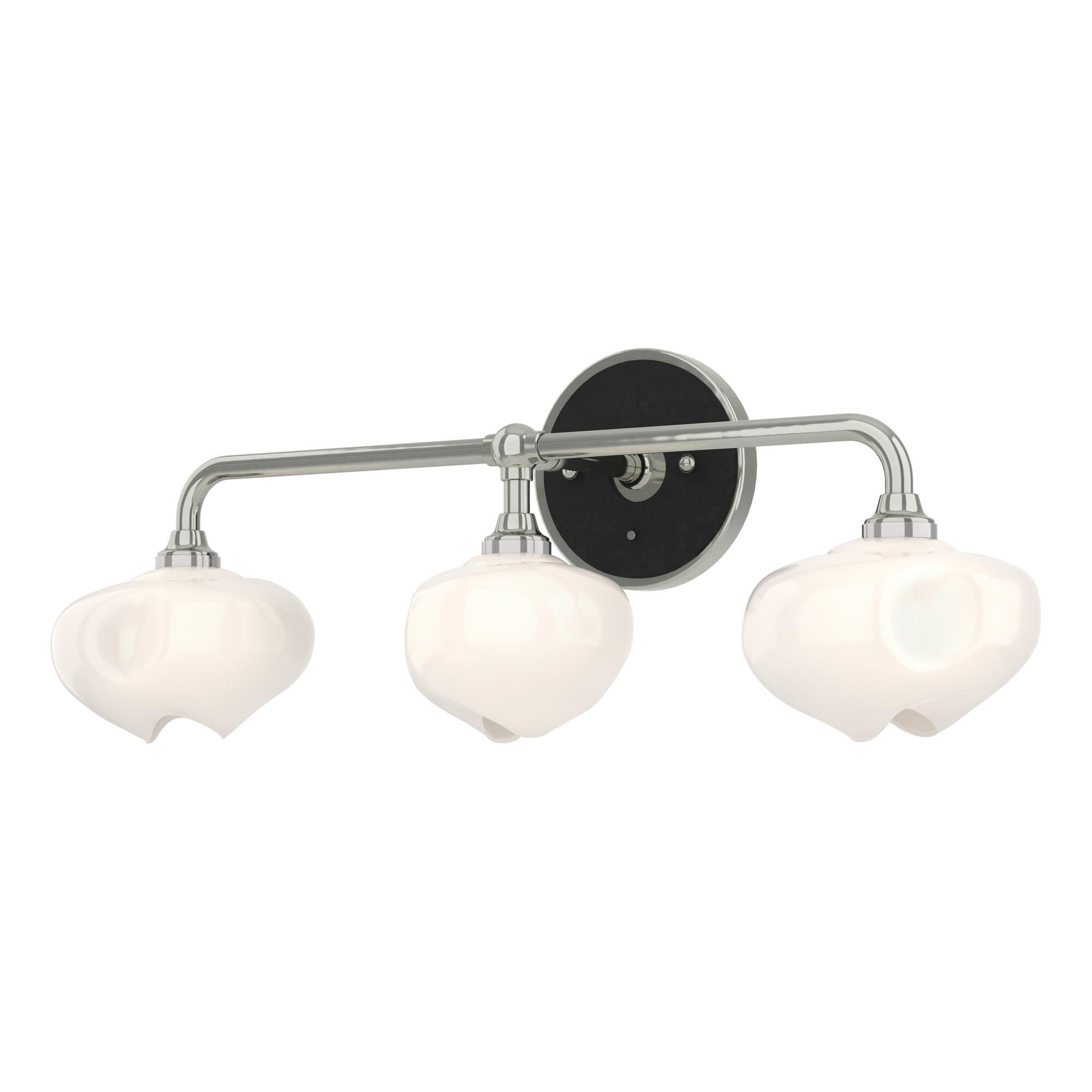 Shown in Sterling finish and Frosted glass and Black accent
