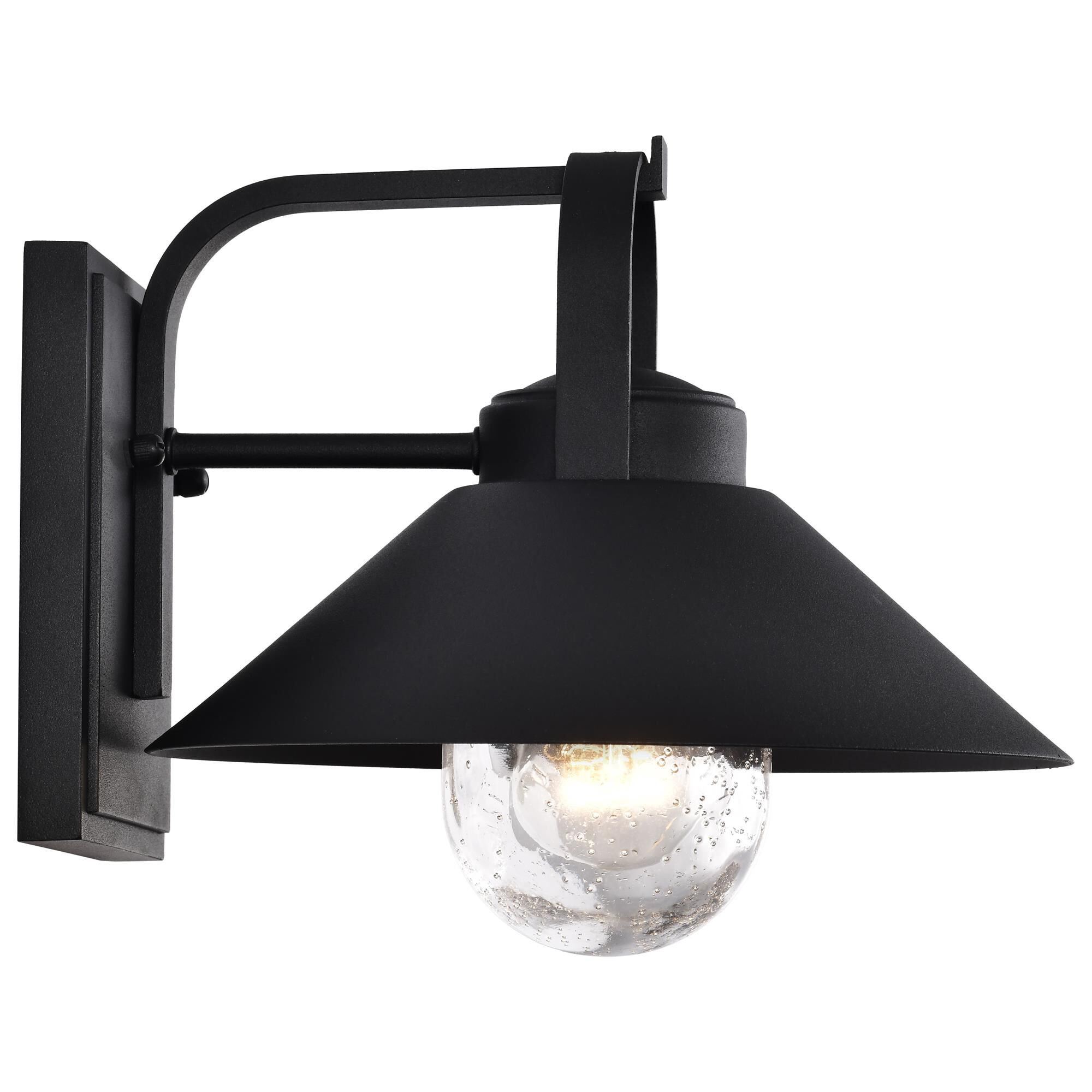 Shown in Black finish and Clear Seeded glass
