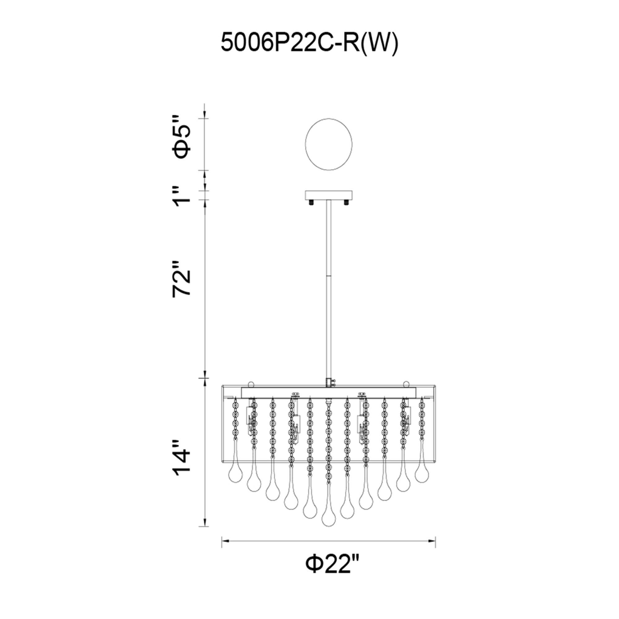 Water Drop 22 Inch 9 Light Linear Suspension Light by CWI Lighting