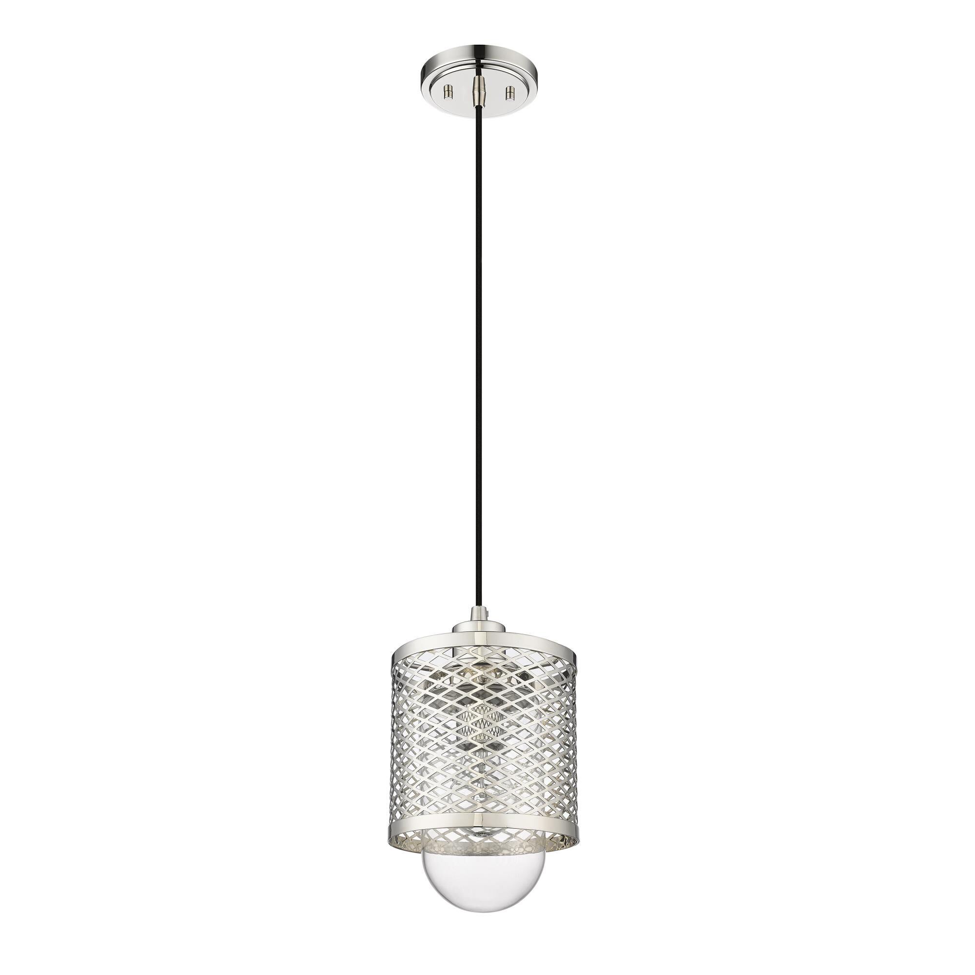 Shown in Polished Nickel finish and Clear glass