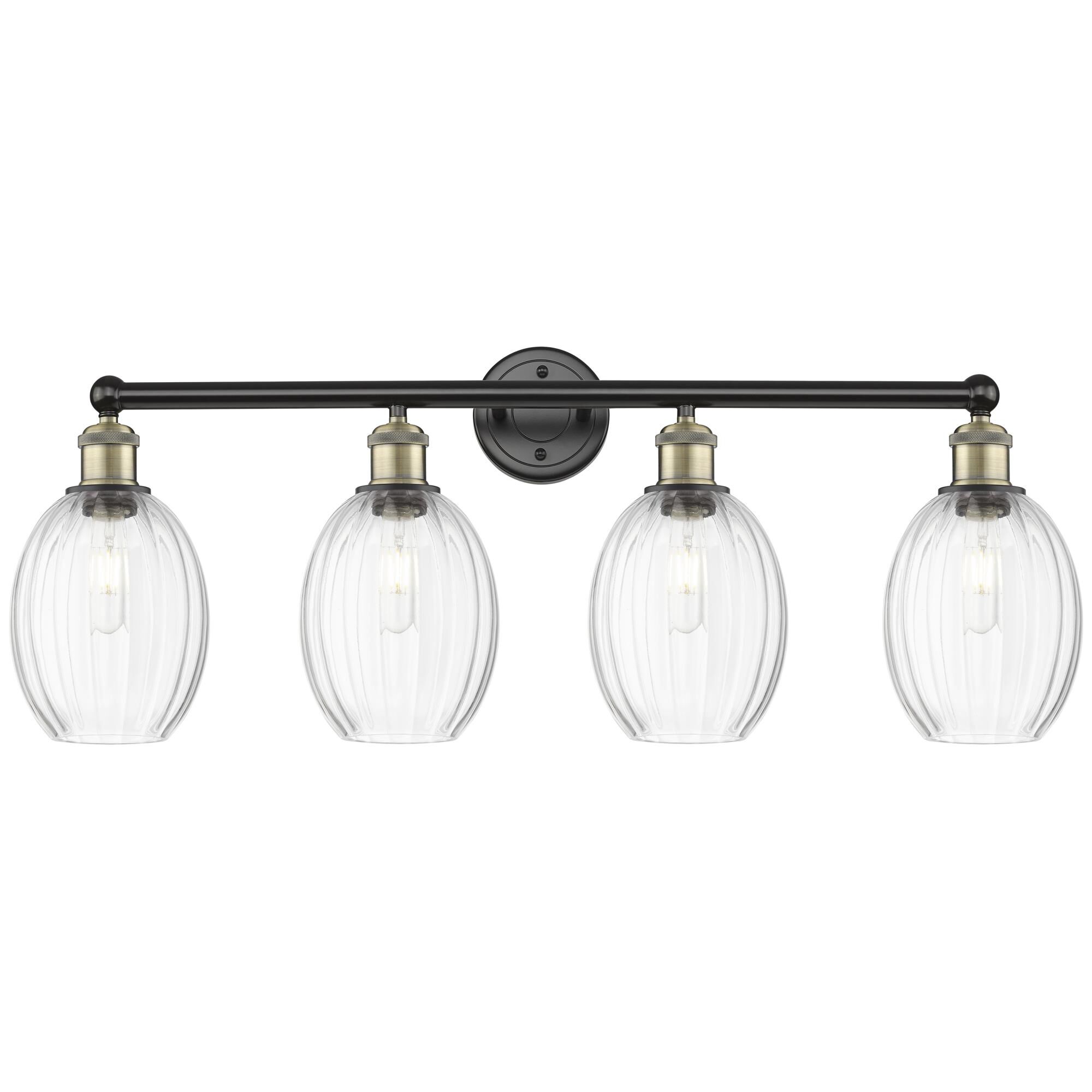 Shown in Black Antique Brass finish and Clear glass