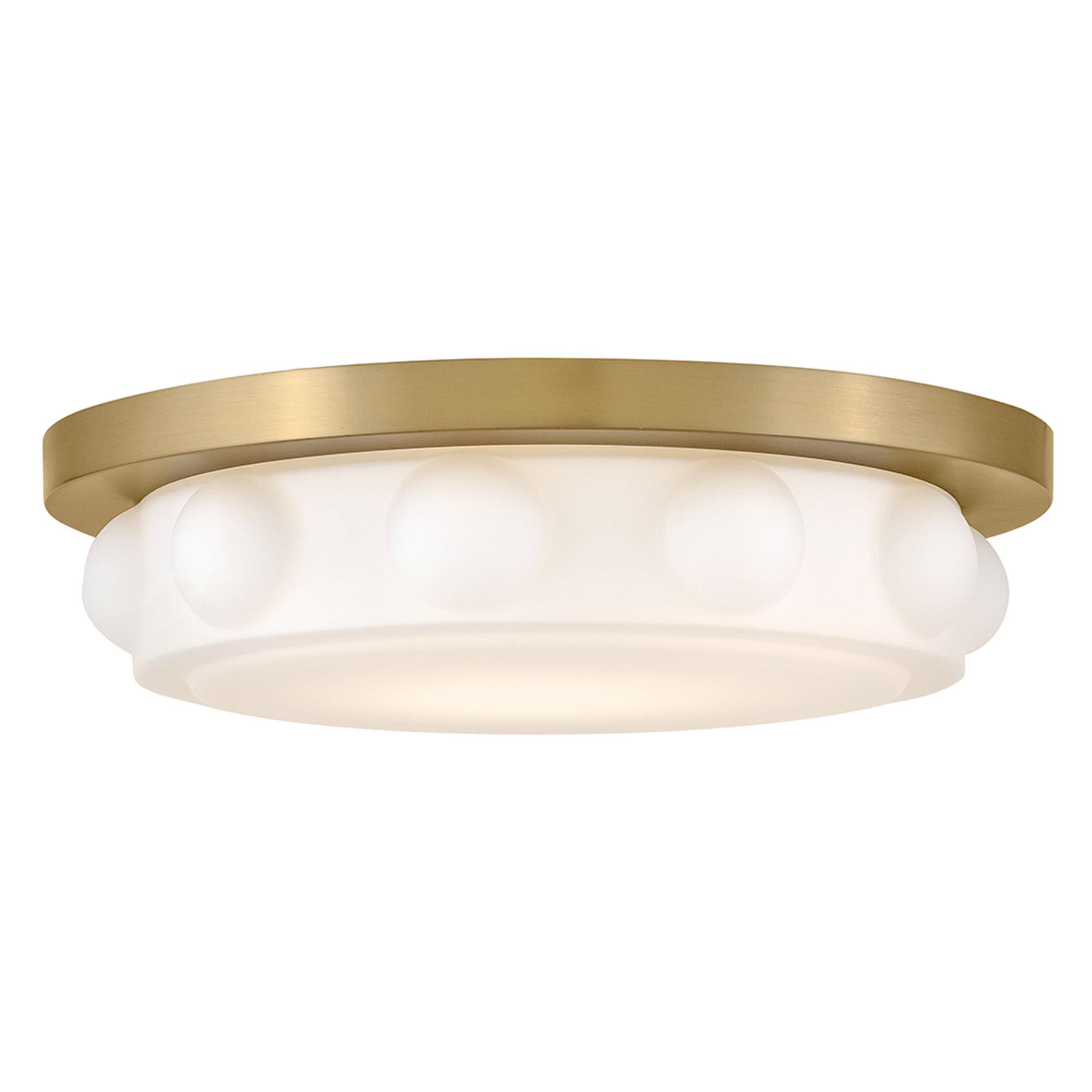Shown in Lacquered Brass finish and Etched Opal glass