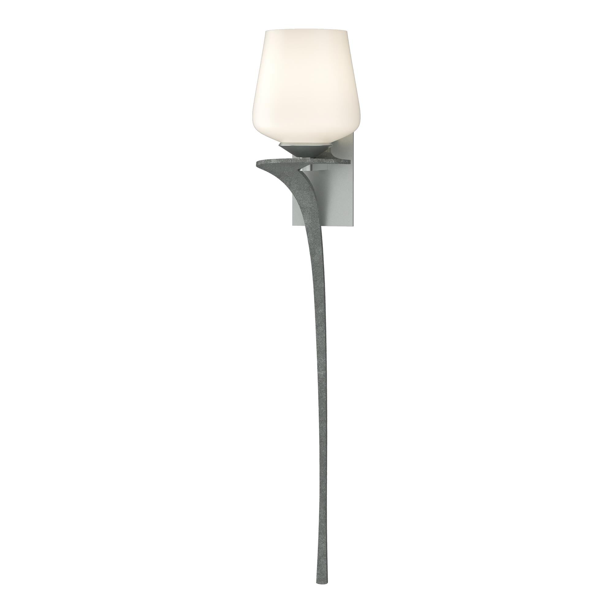 Shown in Vintage Platinum finish and Opal  glass and Orientation: Left accent