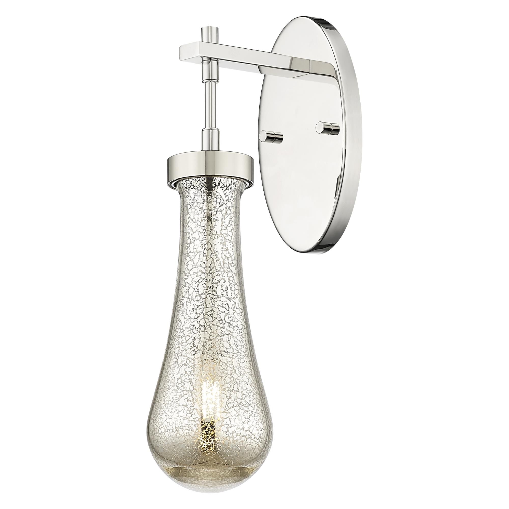 Shown in Polished Nickel finish and Mercury glass