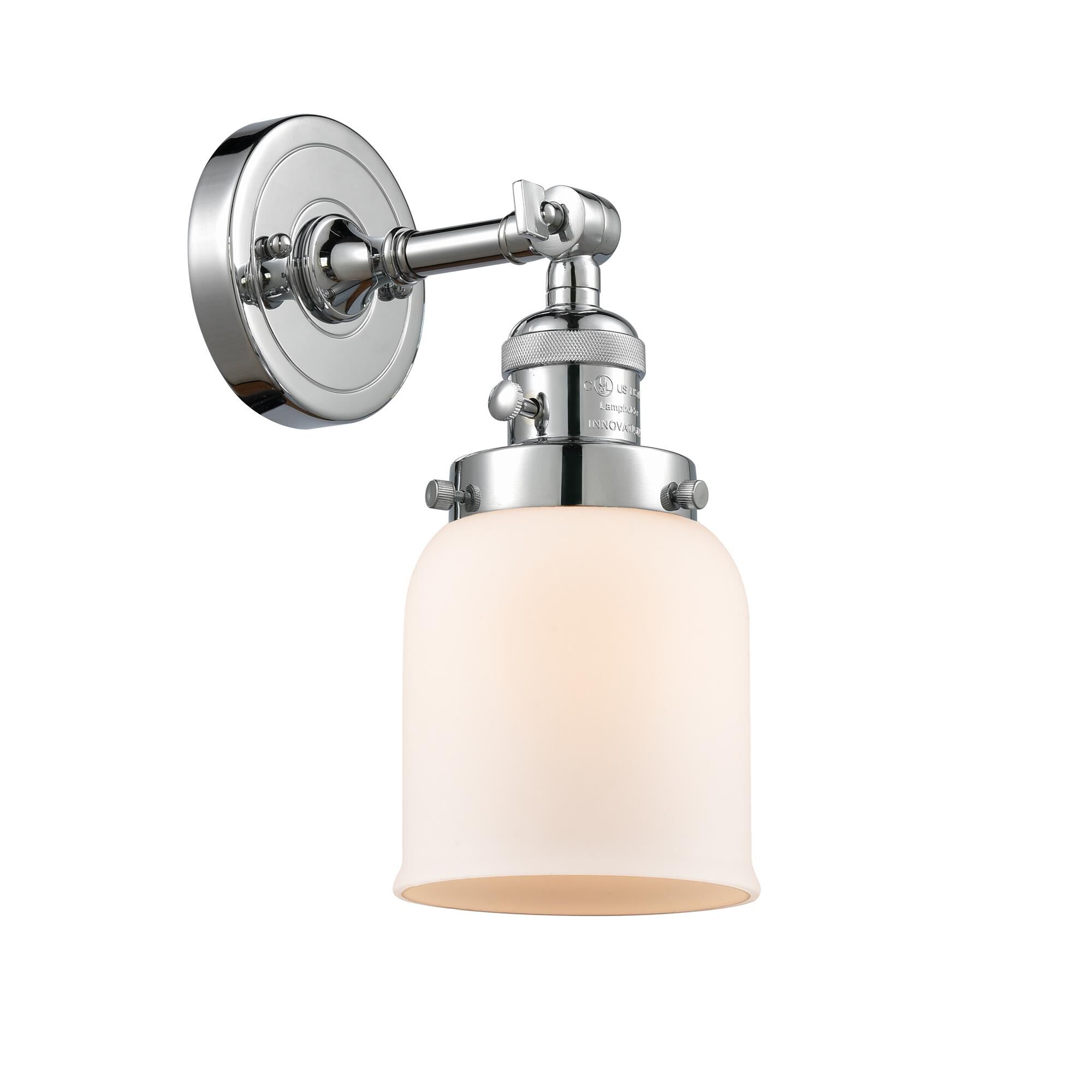 Shown in Polished Chrome finish and Matte White Cased glass