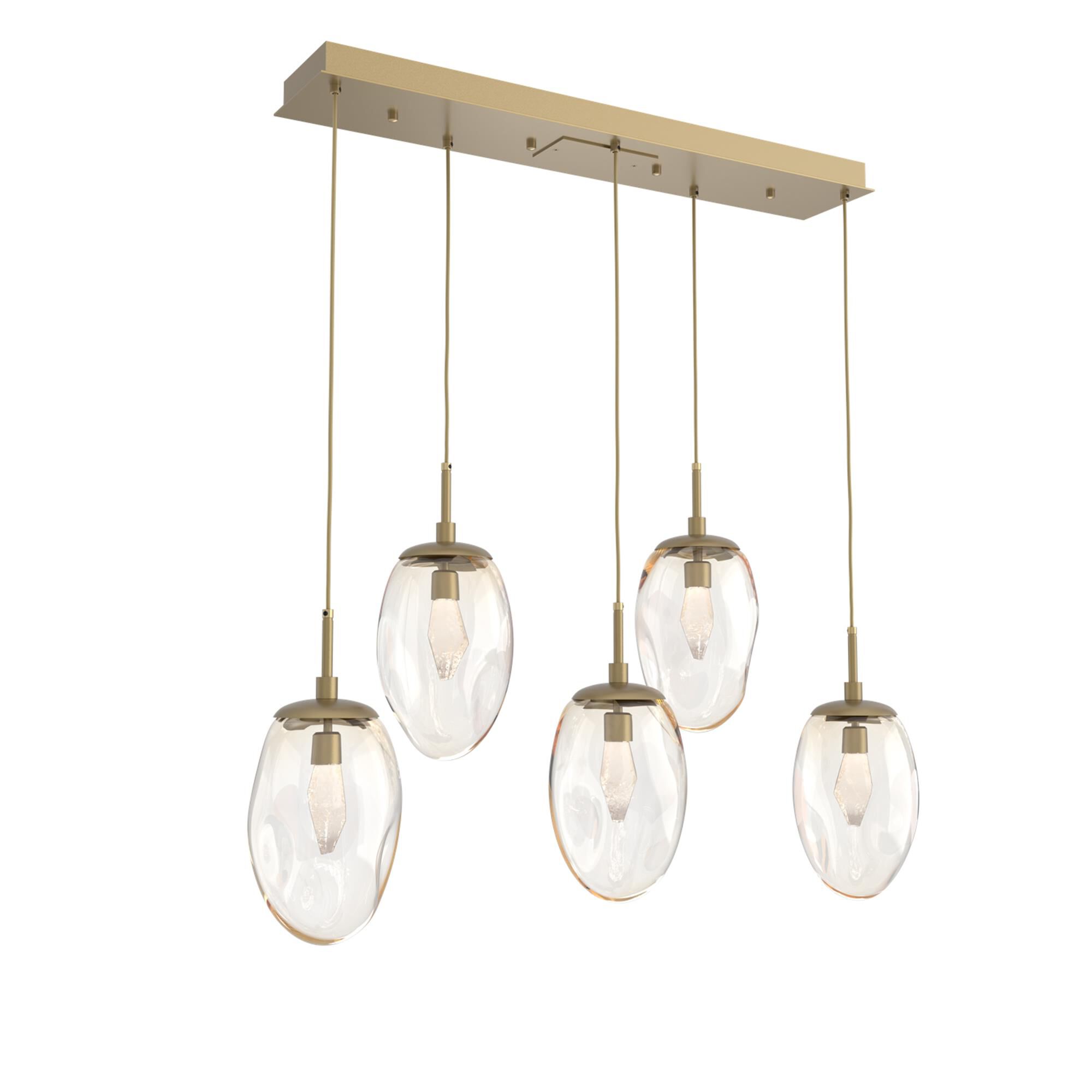 Shown in Gilded Brass finish and Geo Inner Amber Outer glass