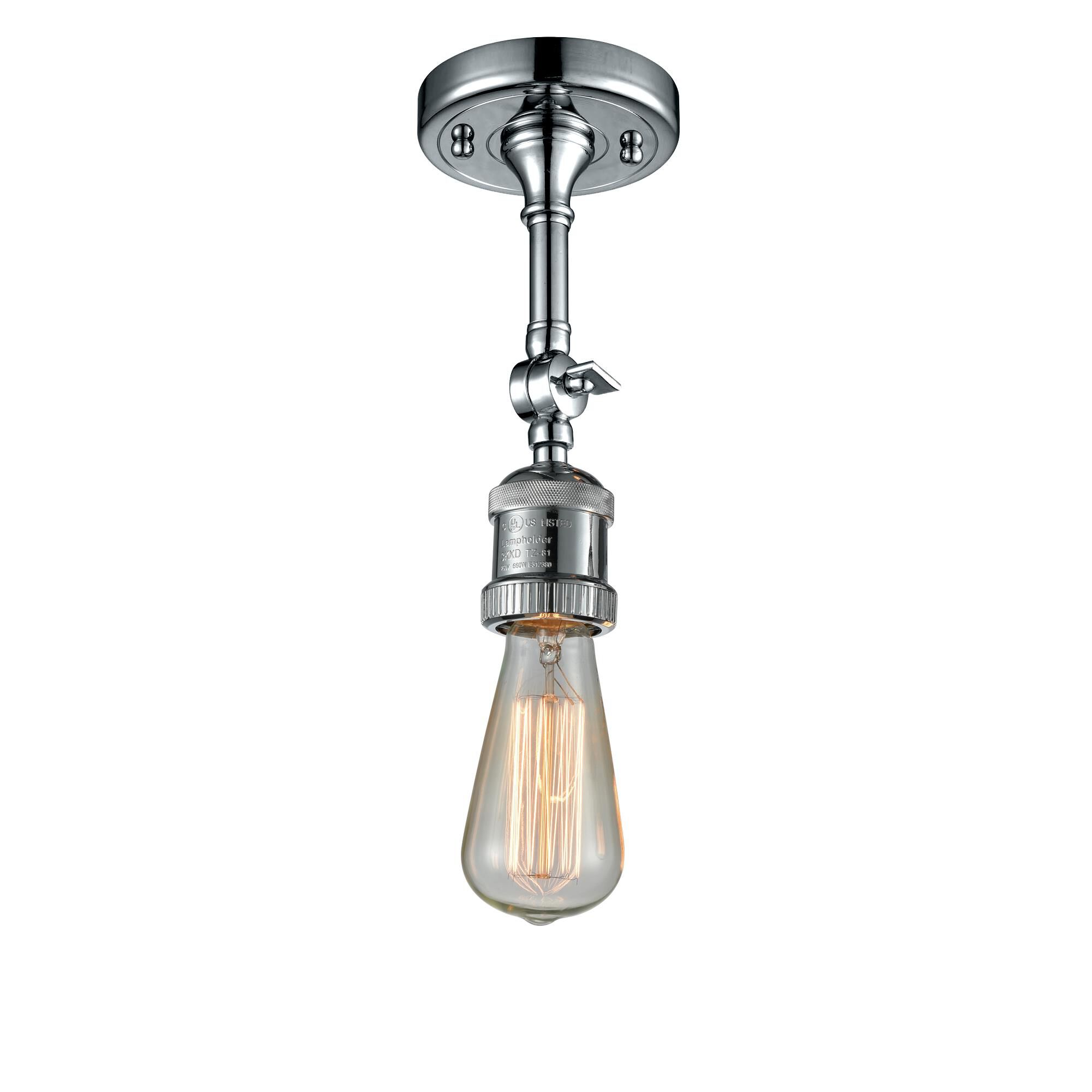 Bruno Marashlian Bare Bulb 4 Inch 1 Light LED Semi Flush Mount by Innovations Lighting
