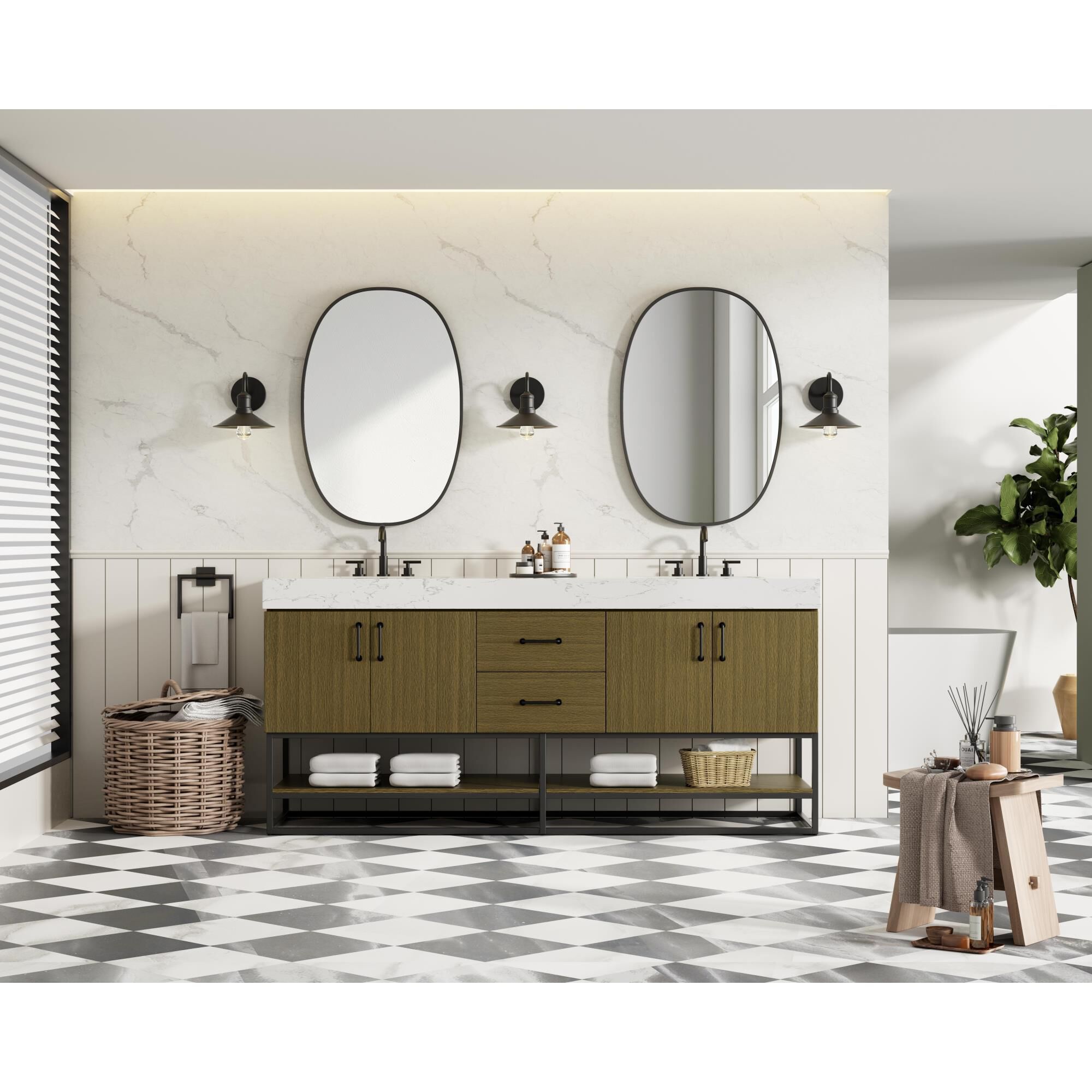Caroline 72 Inch Bath Vanity by Elegant Dcor