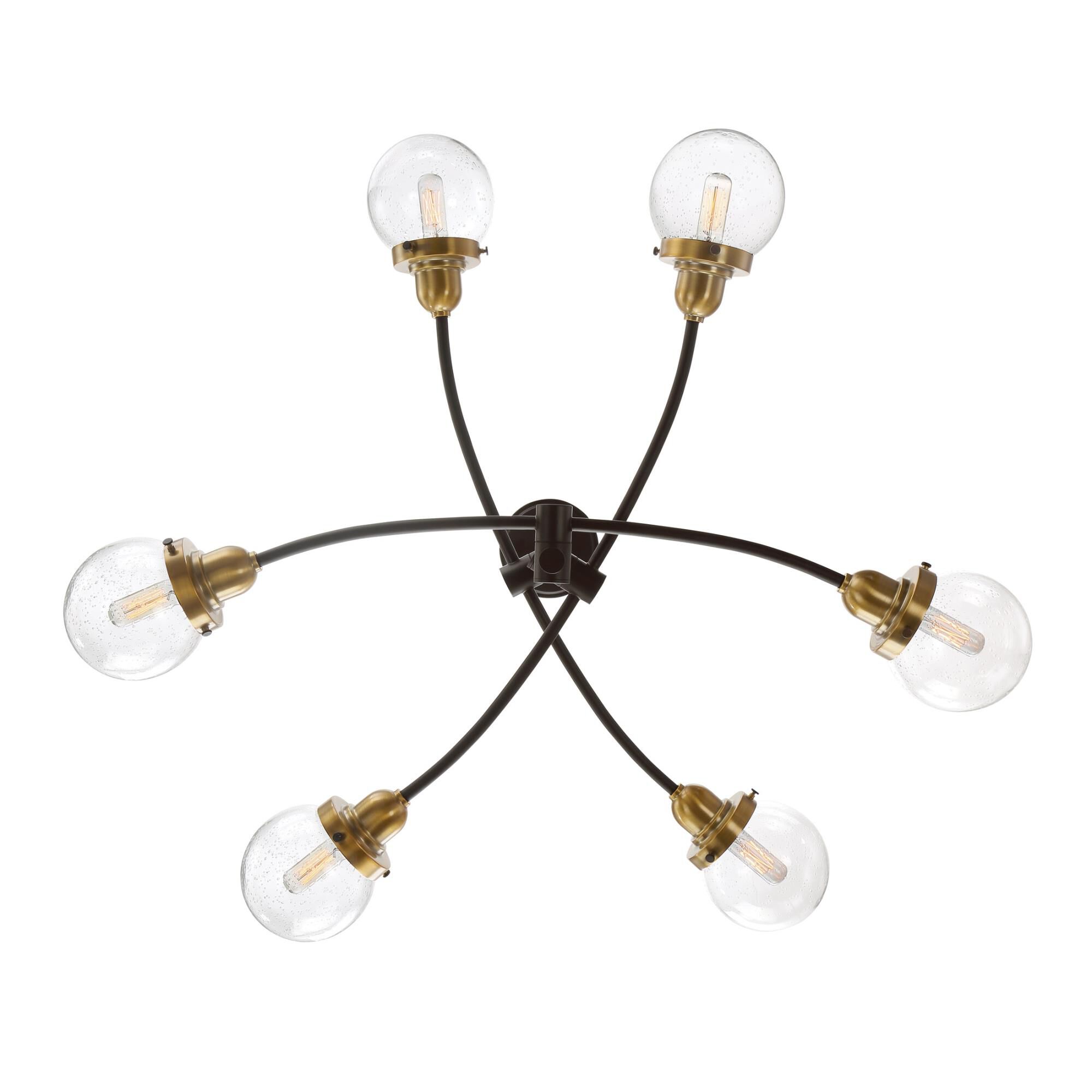 Shown in Western Bronze finish and Clear Seedy glass