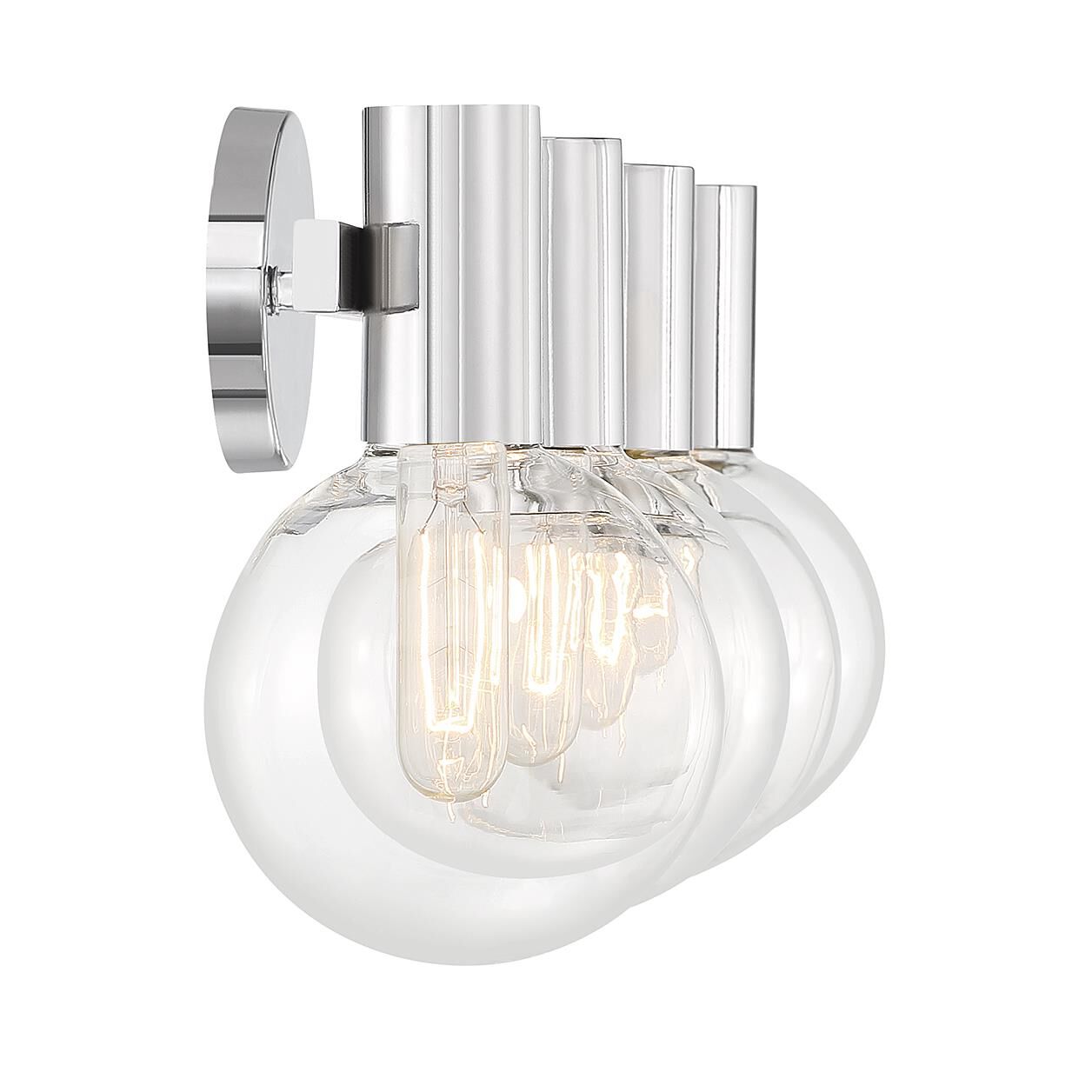 Shown in Chrome finish and Clear glass