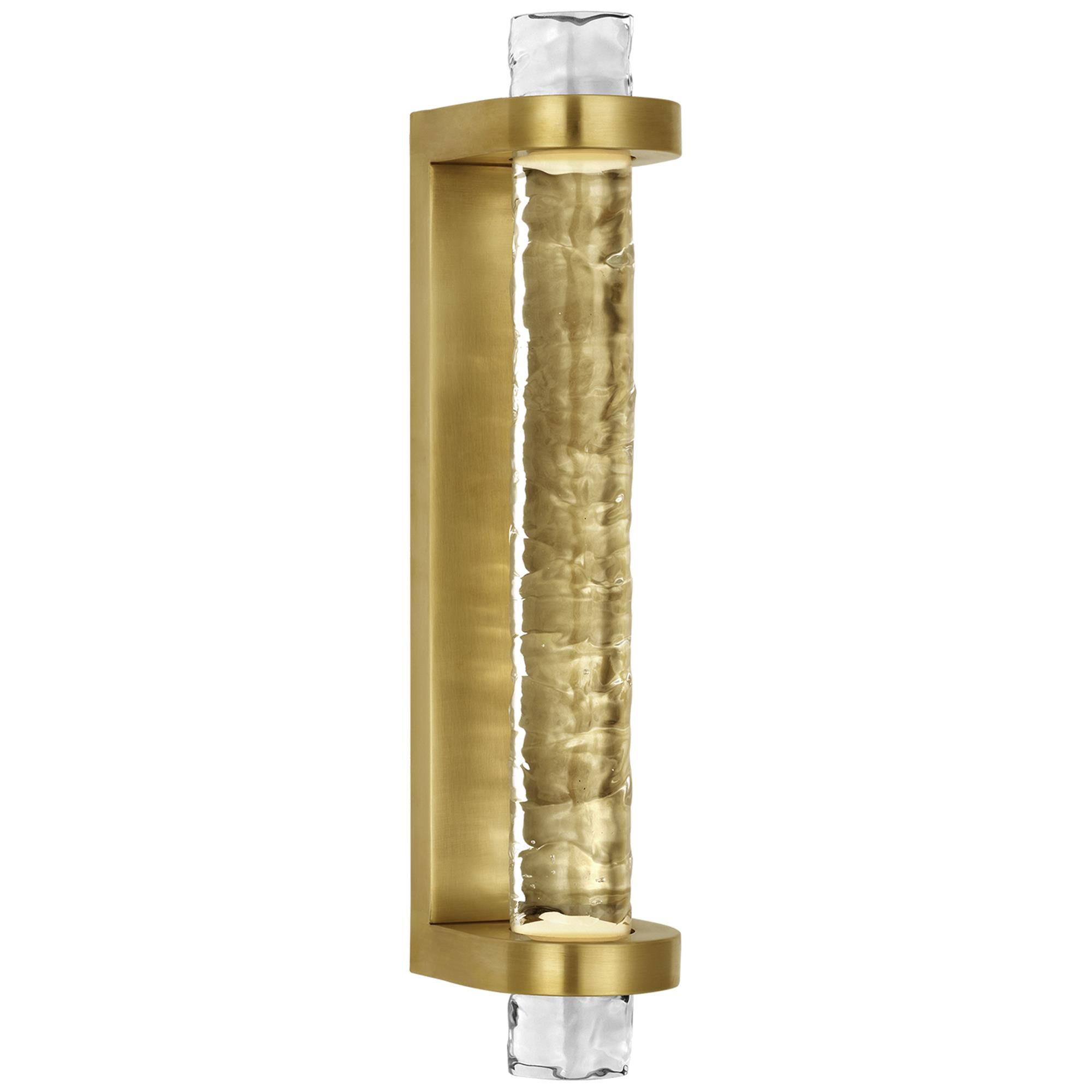 Shown in Soft Brass finish and Clear Wavy glass