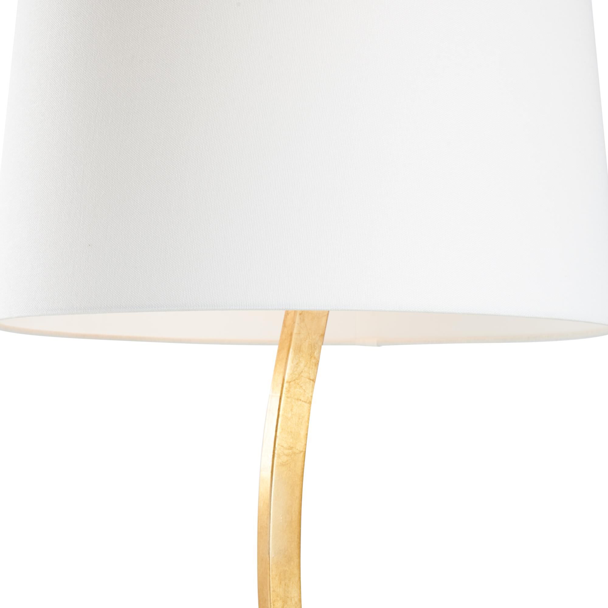 Shown in Gold finish and Linen shade
