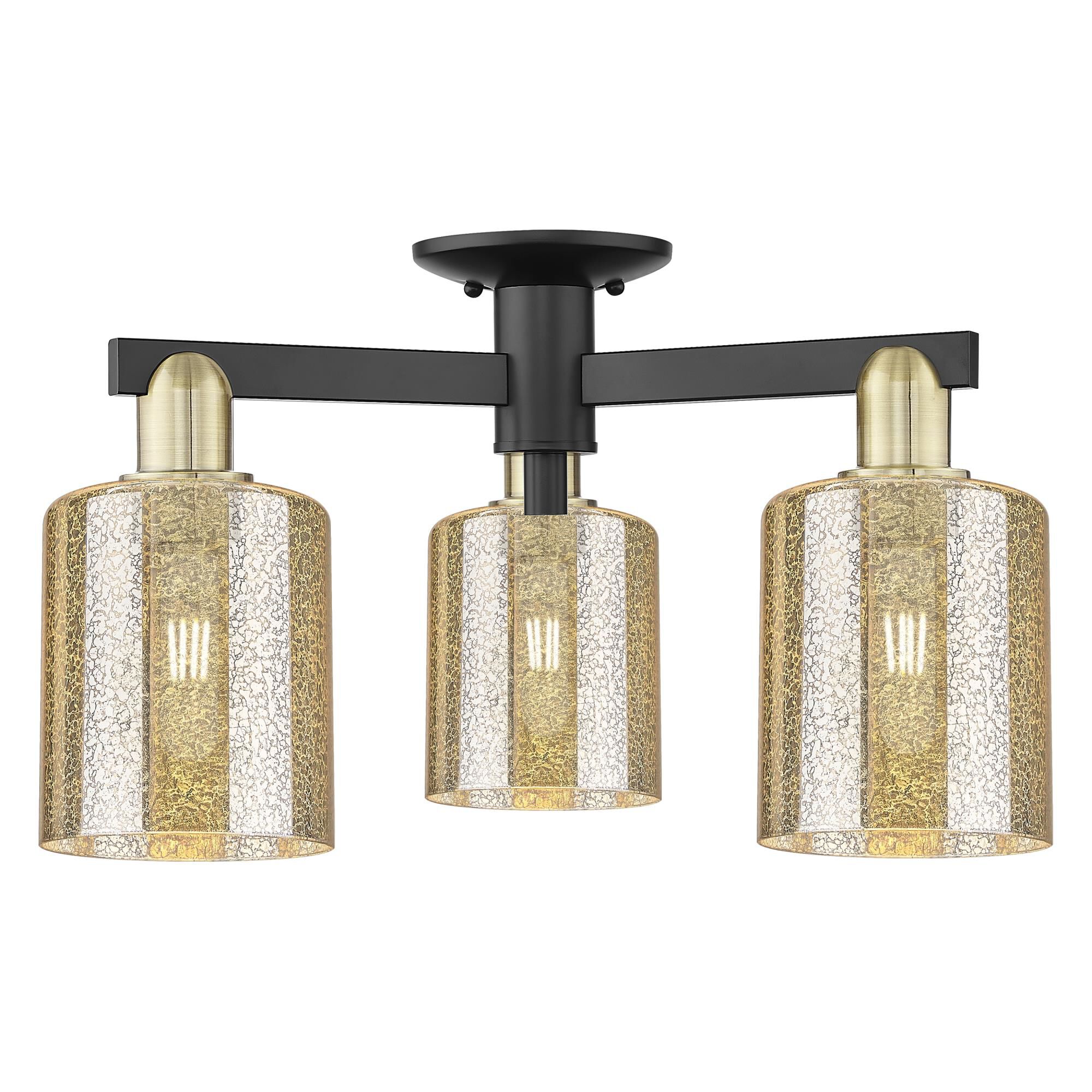 Shown in Black Antique Brass finish and Mercury glass