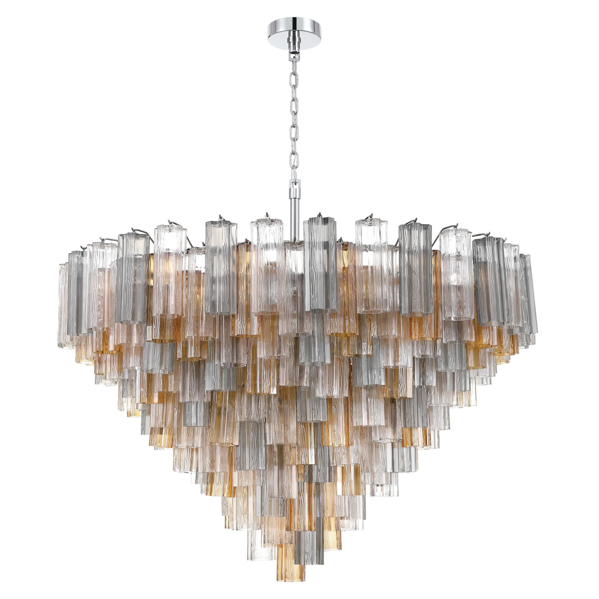 Shown in Polished Chrome finish and Tronchi Glass crystal