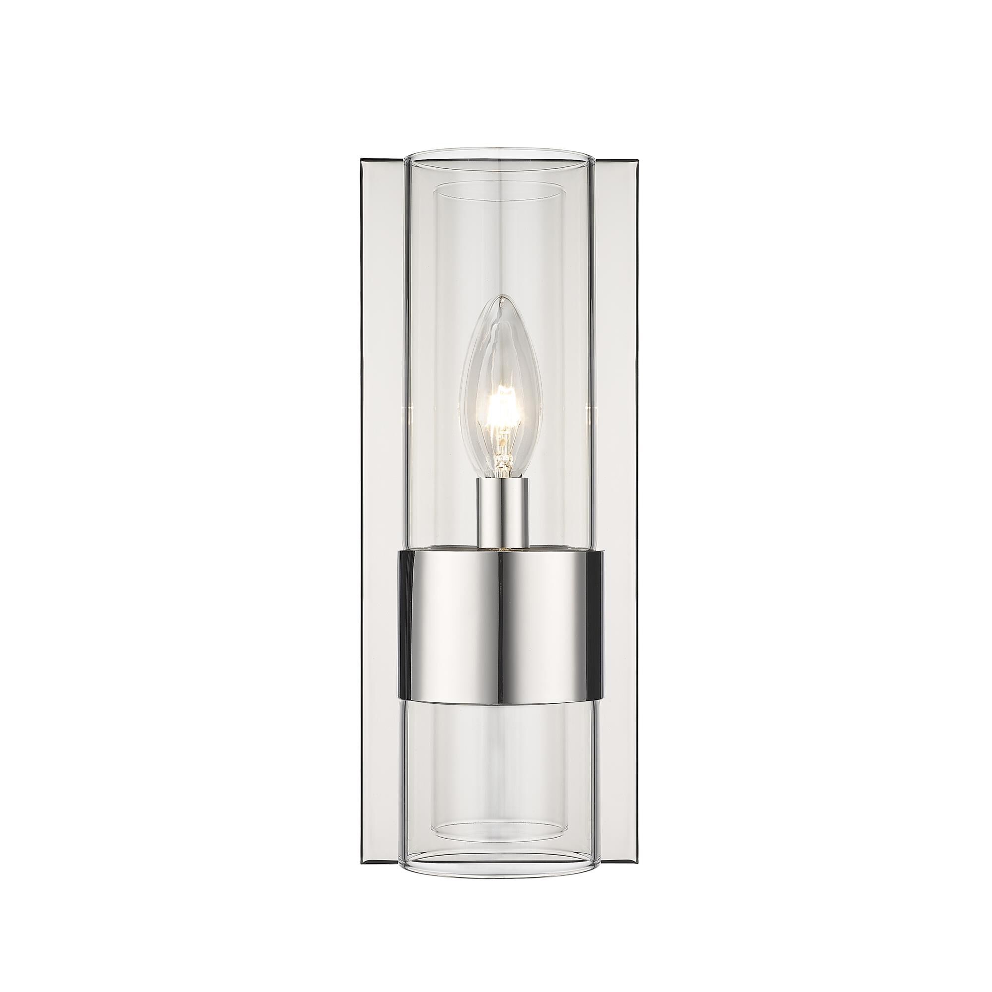 Shown in Polished Nickel finish and Clear glass