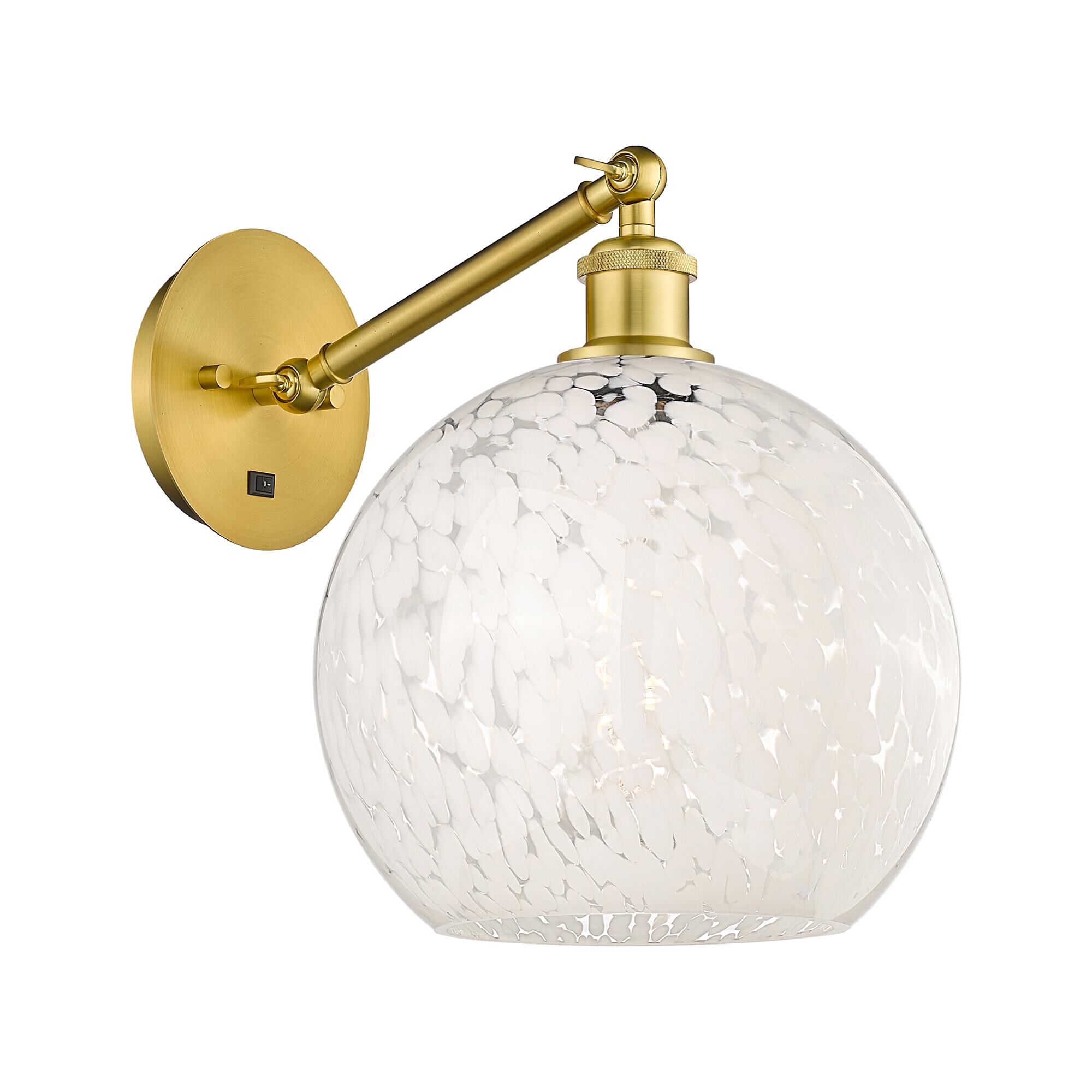 Bruno Marashlian White Mouchette 10 Inch Wall Swing Lamp by Innovations Lighting