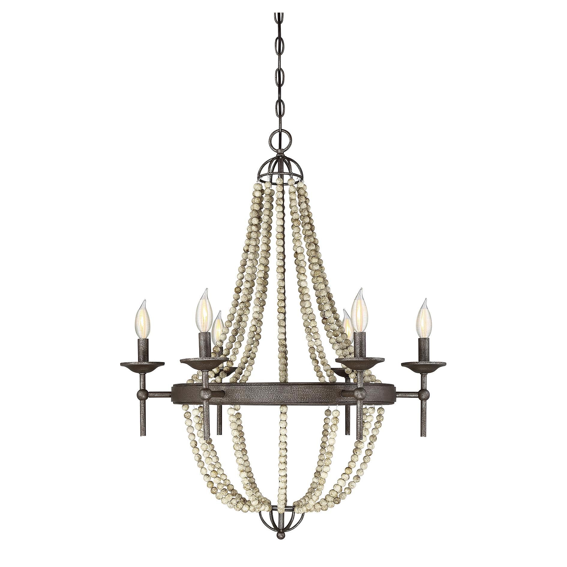 26 Inch 6 Light LED Chandelier by Meridian Lighting