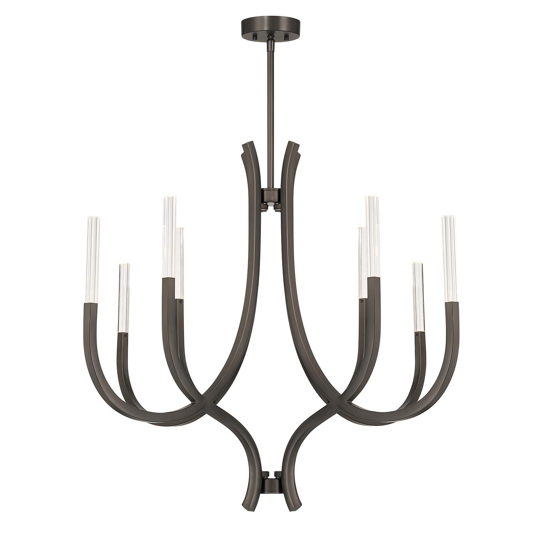 Shown in Mediterranean Bronze finish and Clear Rectangular glass