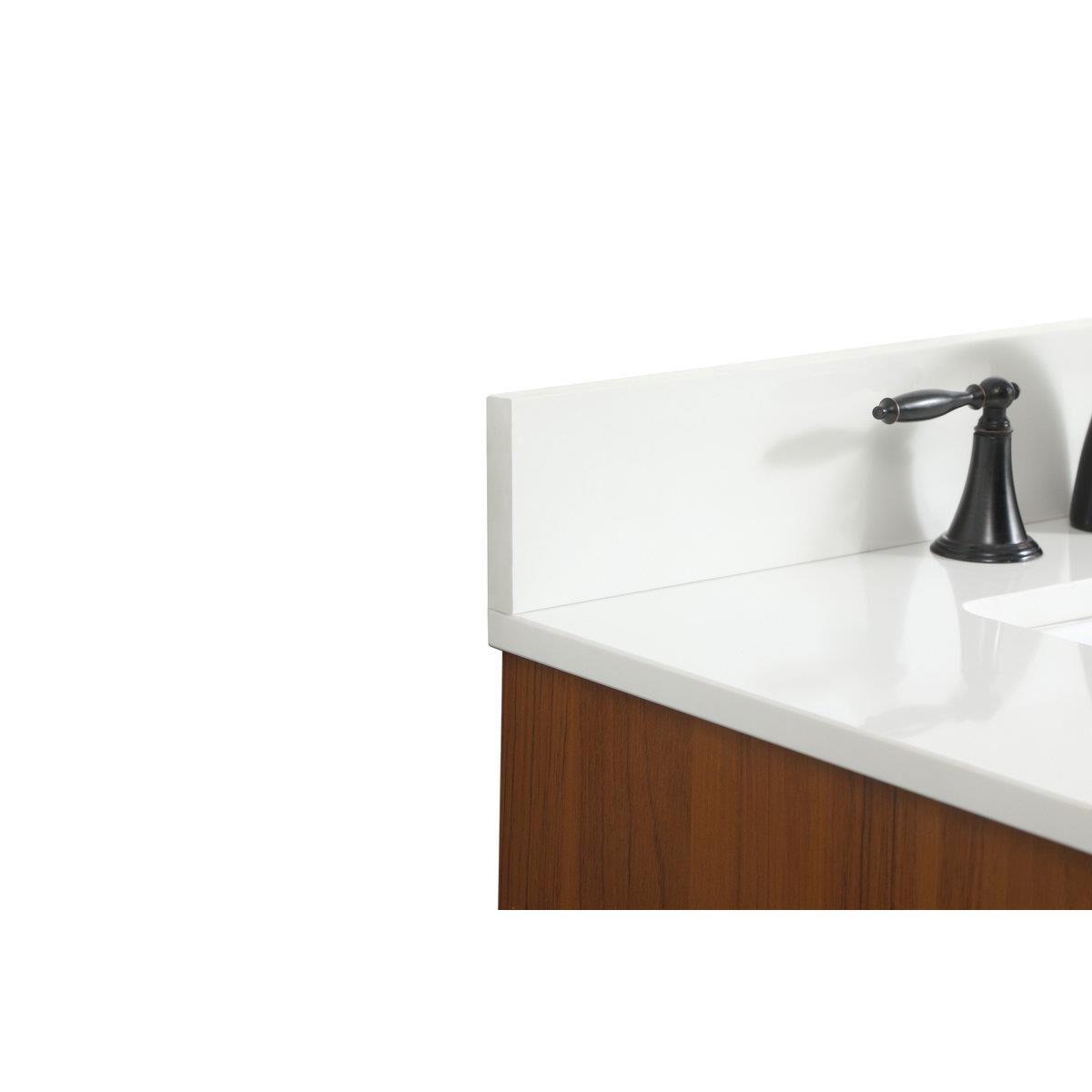 Shown in Teak finish and Backsplash accent