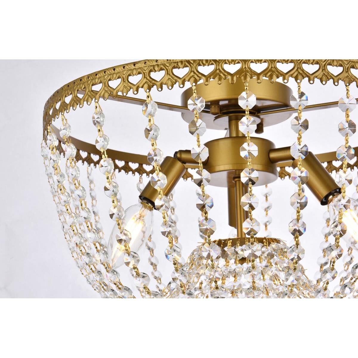 Kylie 16 Inch 3 Light Flush Mount by Elegant Lighting