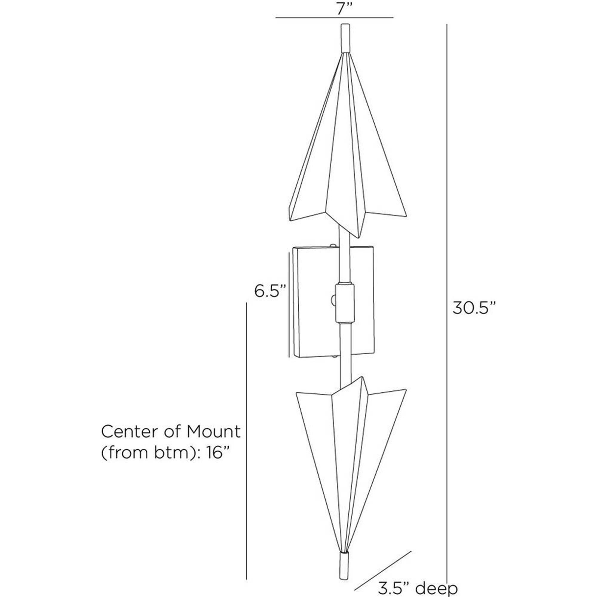 Canary 31 Inch Wall Sconce by Arteriors Home