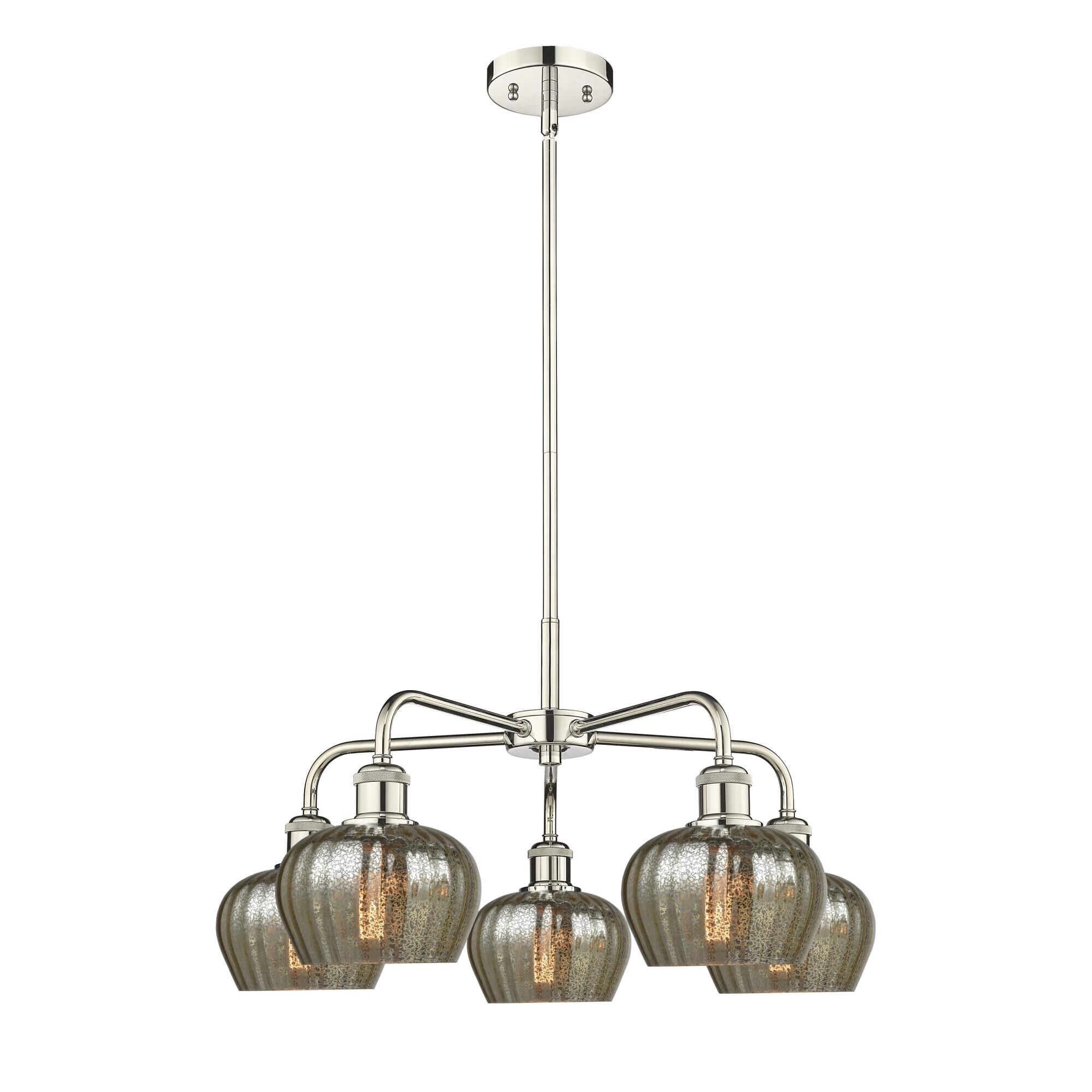 Shown in Polished Nickel finish and Mercury glass