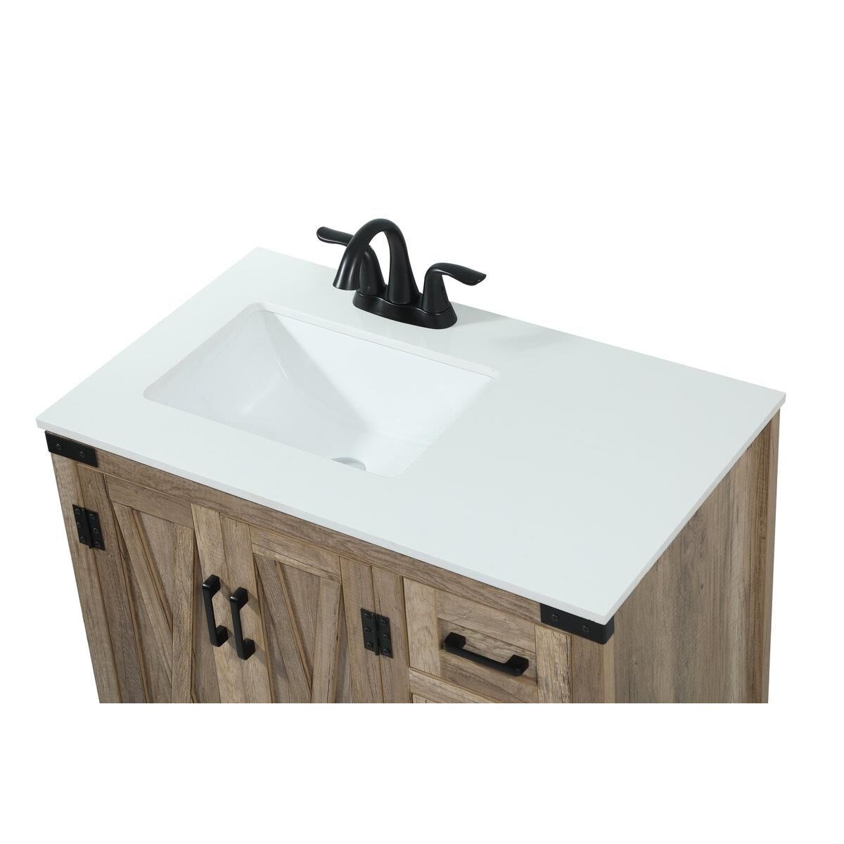 Shown in Natural Oak finish and Without Backsplash accent