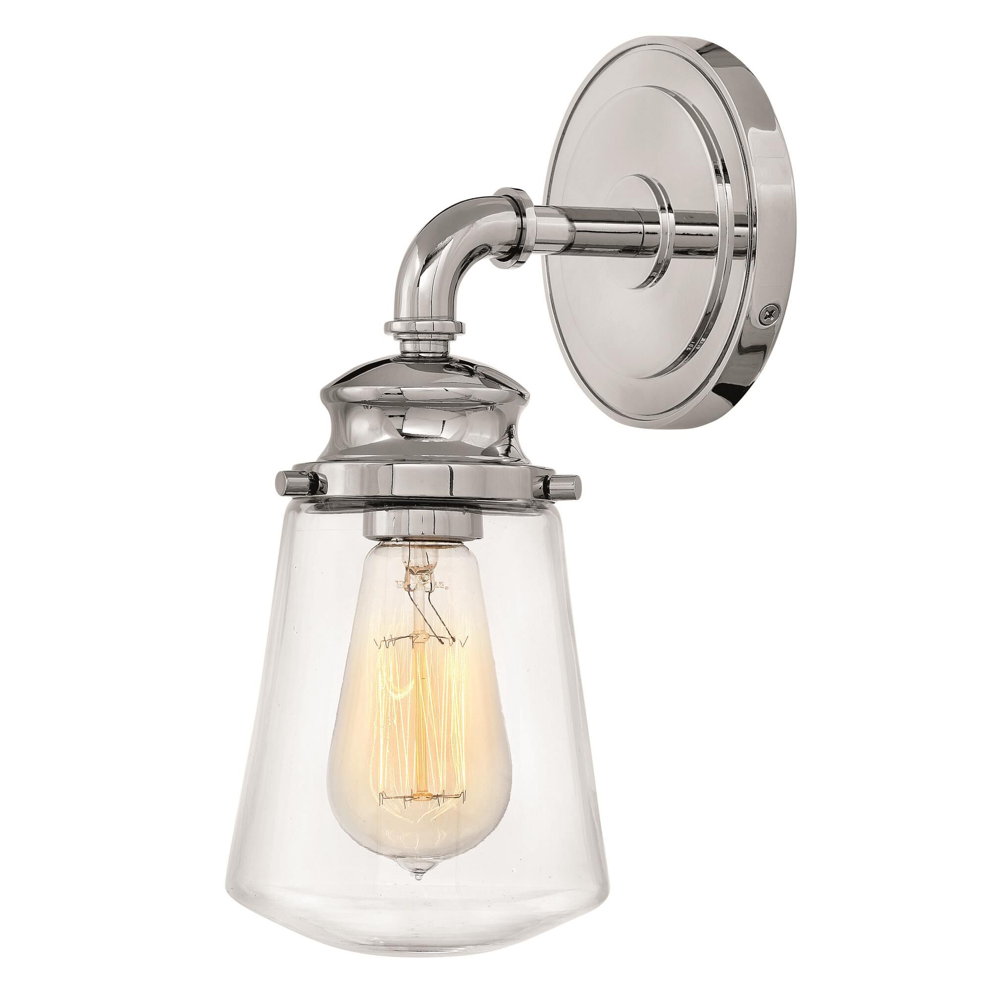 Shown in Chrome finish and Clear glass 