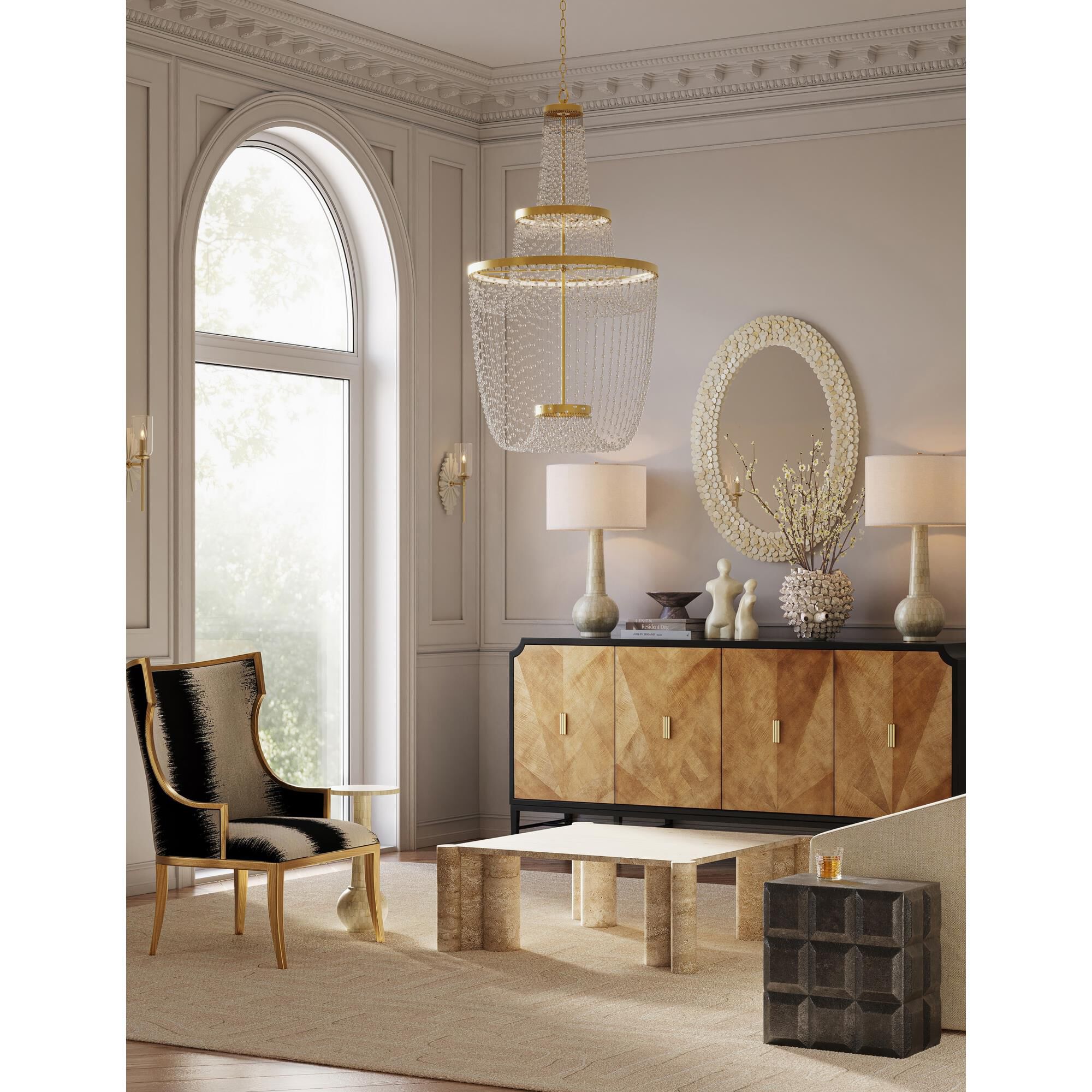 Mademoiselle 27 Inch Chandelier by Currey and Company