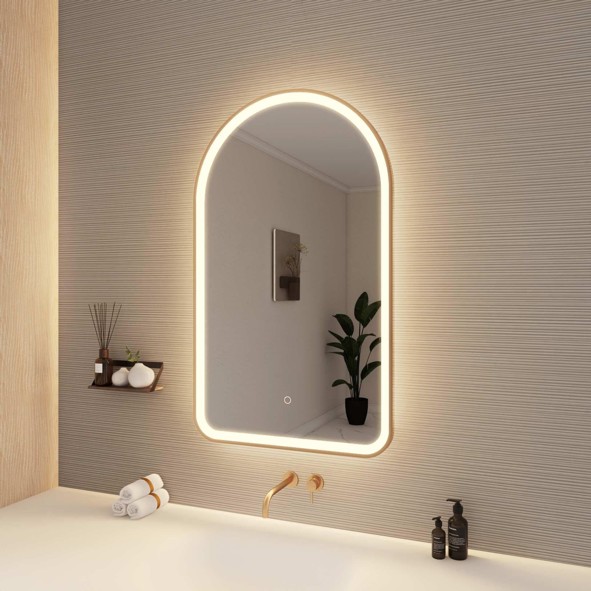 Harmoni 40 Inch Arched LED Lighted Mirror by Elegant Decor
