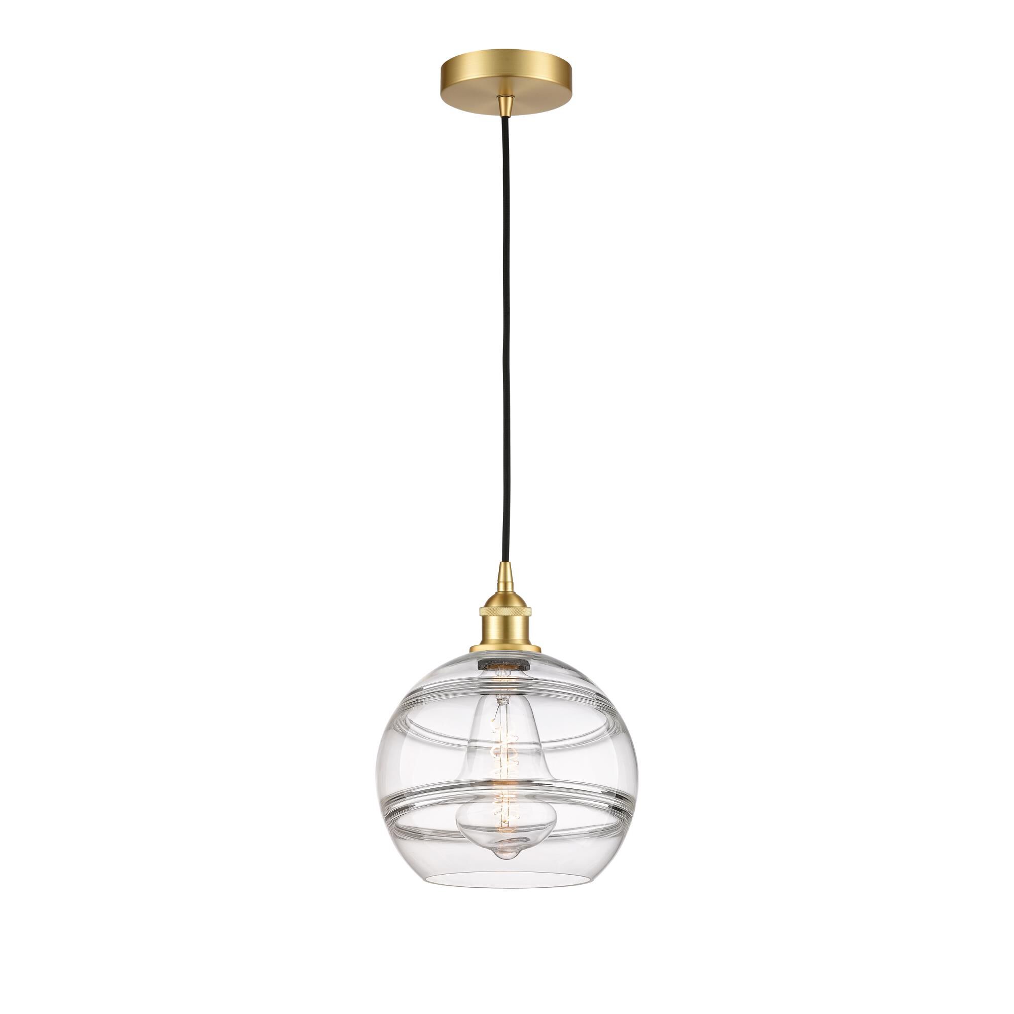 Shown in Satin Gold finish and Clear glass