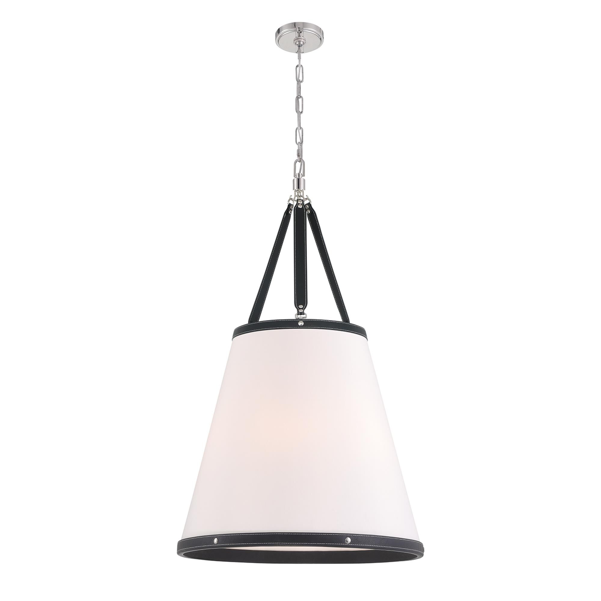 Shown in Polished Nickel finish and Linen shade