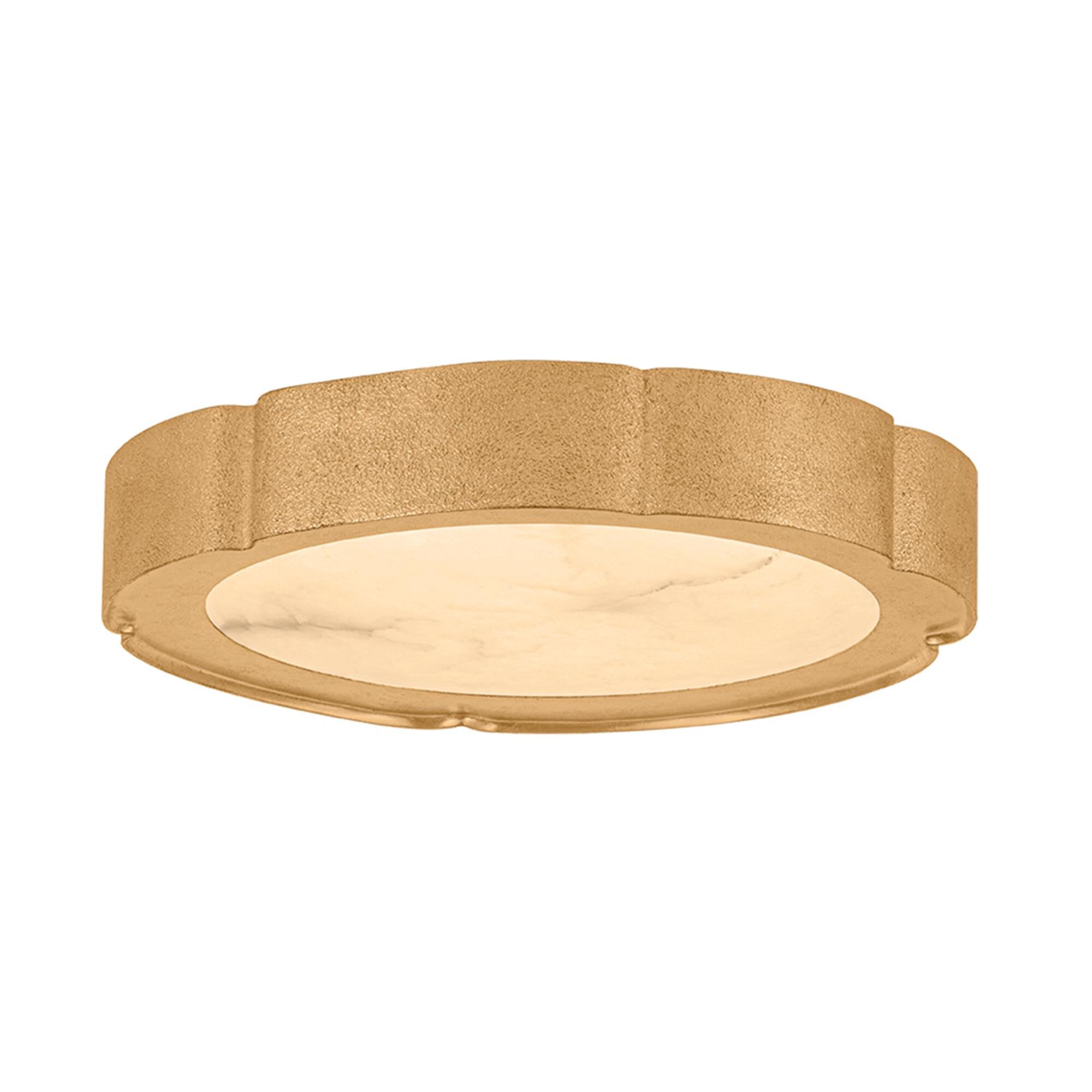 Shown in Vintage Gold Leaf finish and Alabaster shade